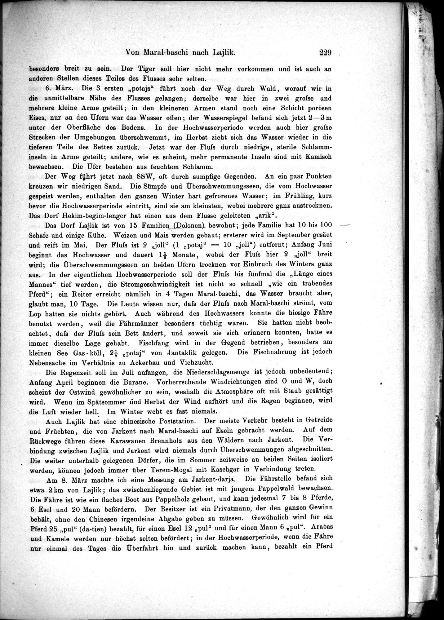 Die Geographische-Wissenschaftlichen Ergebnisse meiner Reisen in Zentralasien, 1894-1897 : vol.1 / Page 241 (Grayscale High Resolution Image)