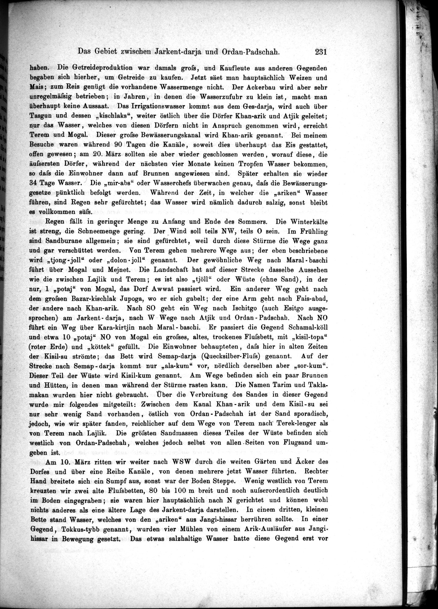 Die Geographische-Wissenschaftlichen Ergebnisse meiner Reisen in Zentralasien, 1894-1897 : vol.1 / Page 243 (Grayscale High Resolution Image)