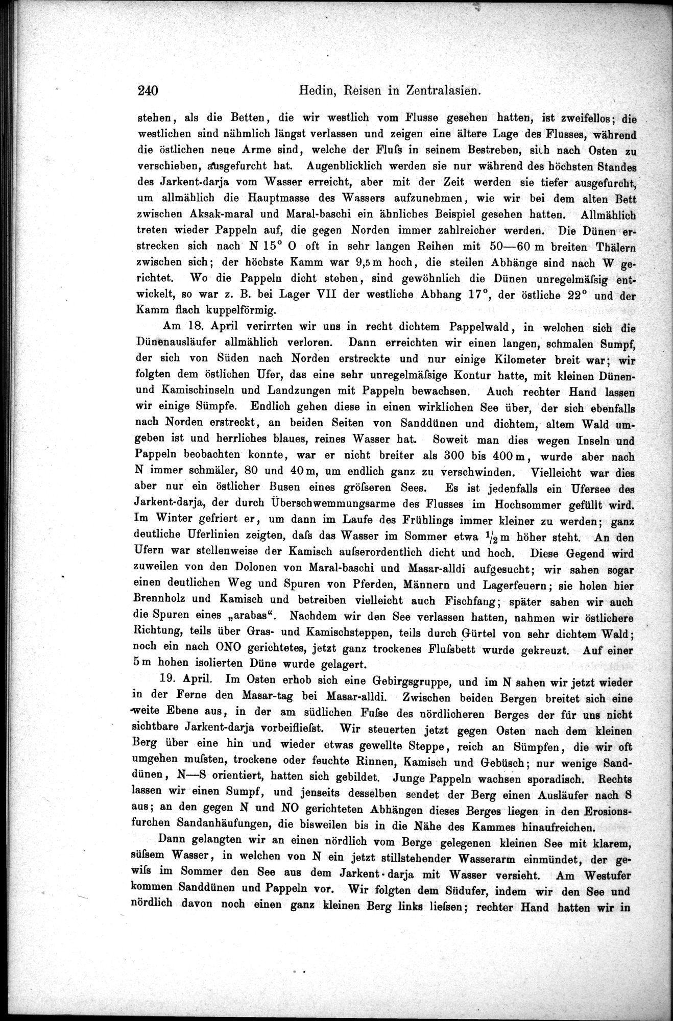 Die Geographische-Wissenschaftlichen Ergebnisse meiner Reisen in Zentralasien, 1894-1897 : vol.1 / Page 252 (Grayscale High Resolution Image)