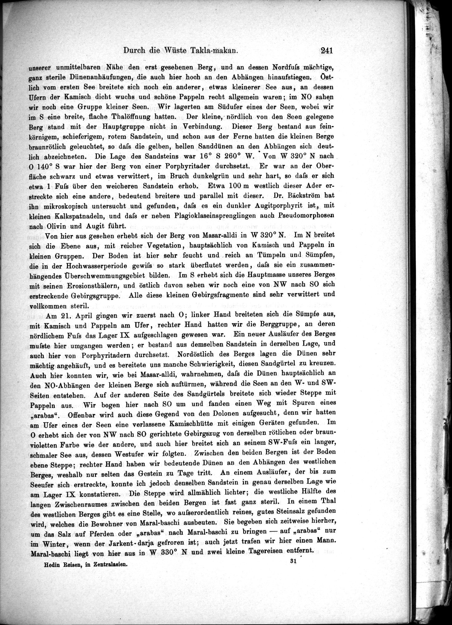 Die Geographische-Wissenschaftlichen Ergebnisse meiner Reisen in Zentralasien, 1894-1897 : vol.1 / Page 253 (Grayscale High Resolution Image)
