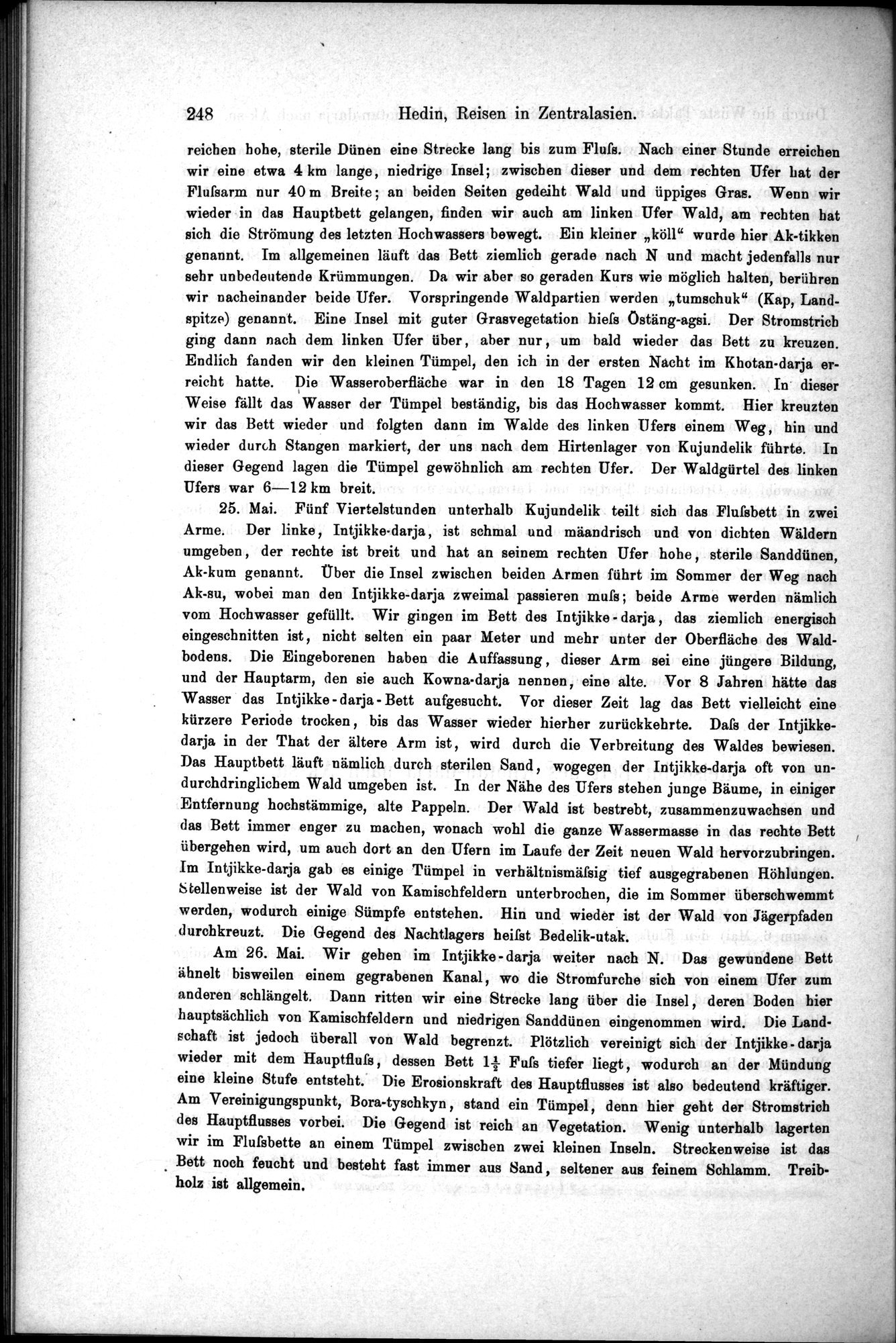 Die Geographische-Wissenschaftlichen Ergebnisse meiner Reisen in Zentralasien, 1894-1897 : vol.1 / Page 260 (Grayscale High Resolution Image)