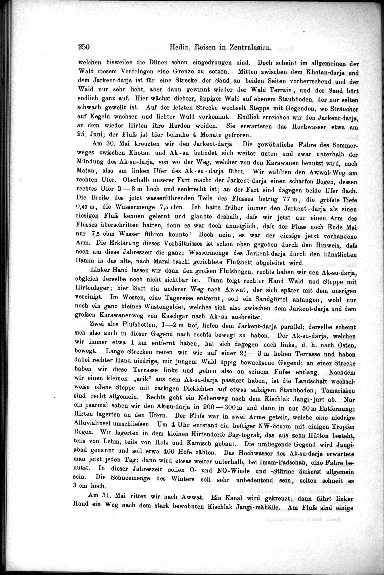 Die Geographische-Wissenschaftlichen Ergebnisse meiner Reisen in Zentralasien, 1894-1897 : vol.1 / Page 262 (Grayscale High Resolution Image)