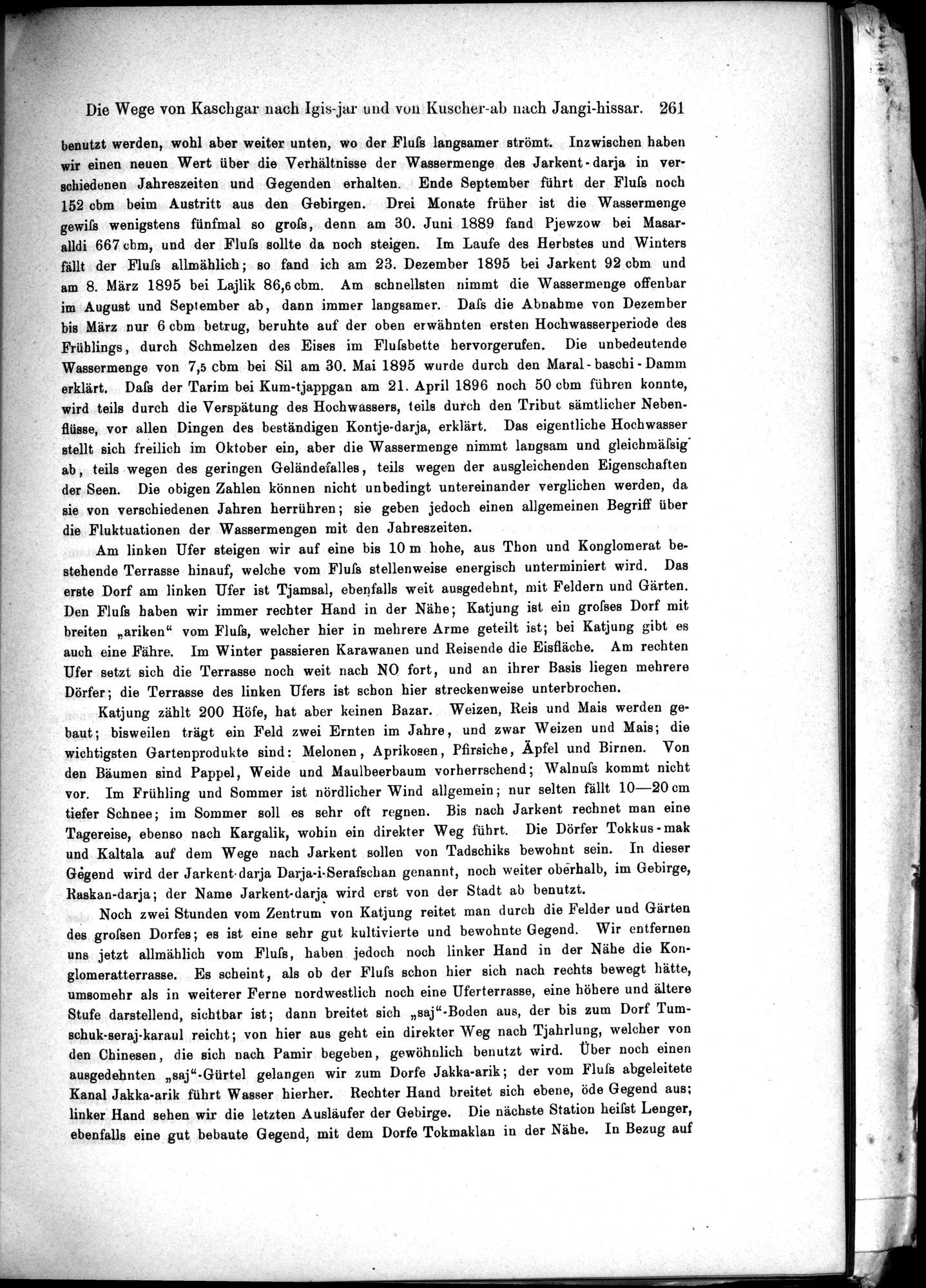 Die Geographische-Wissenschaftlichen Ergebnisse meiner Reisen in Zentralasien, 1894-1897 : vol.1 / Page 273 (Grayscale High Resolution Image)