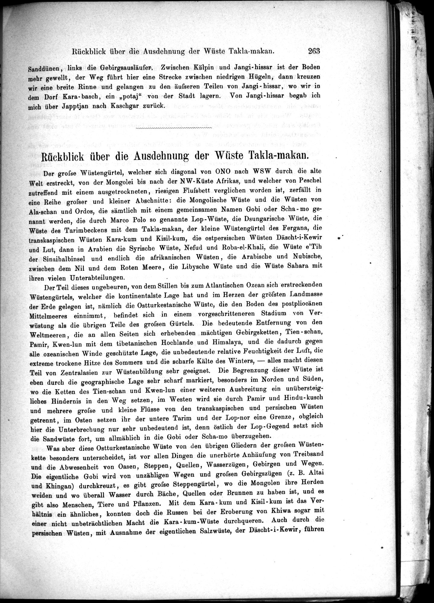 Die Geographische-Wissenschaftlichen Ergebnisse meiner Reisen in Zentralasien, 1894-1897 : vol.1 / Page 275 (Grayscale High Resolution Image)