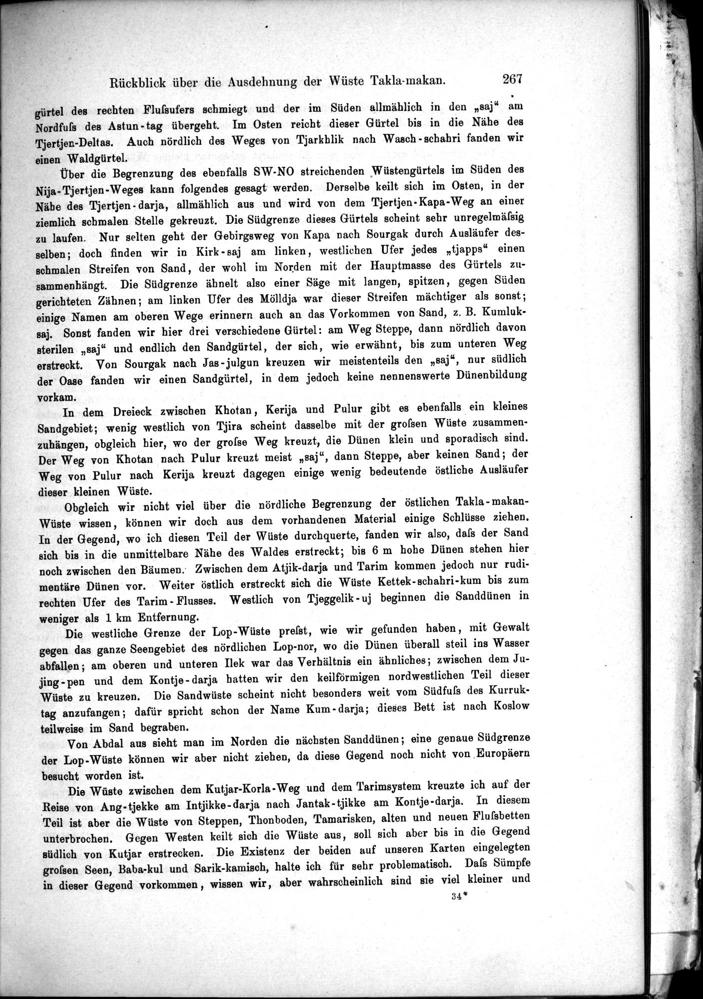 Die Geographische-Wissenschaftlichen Ergebnisse meiner Reisen in Zentralasien, 1894-1897 : vol.1 / Page 279 (Grayscale High Resolution Image)