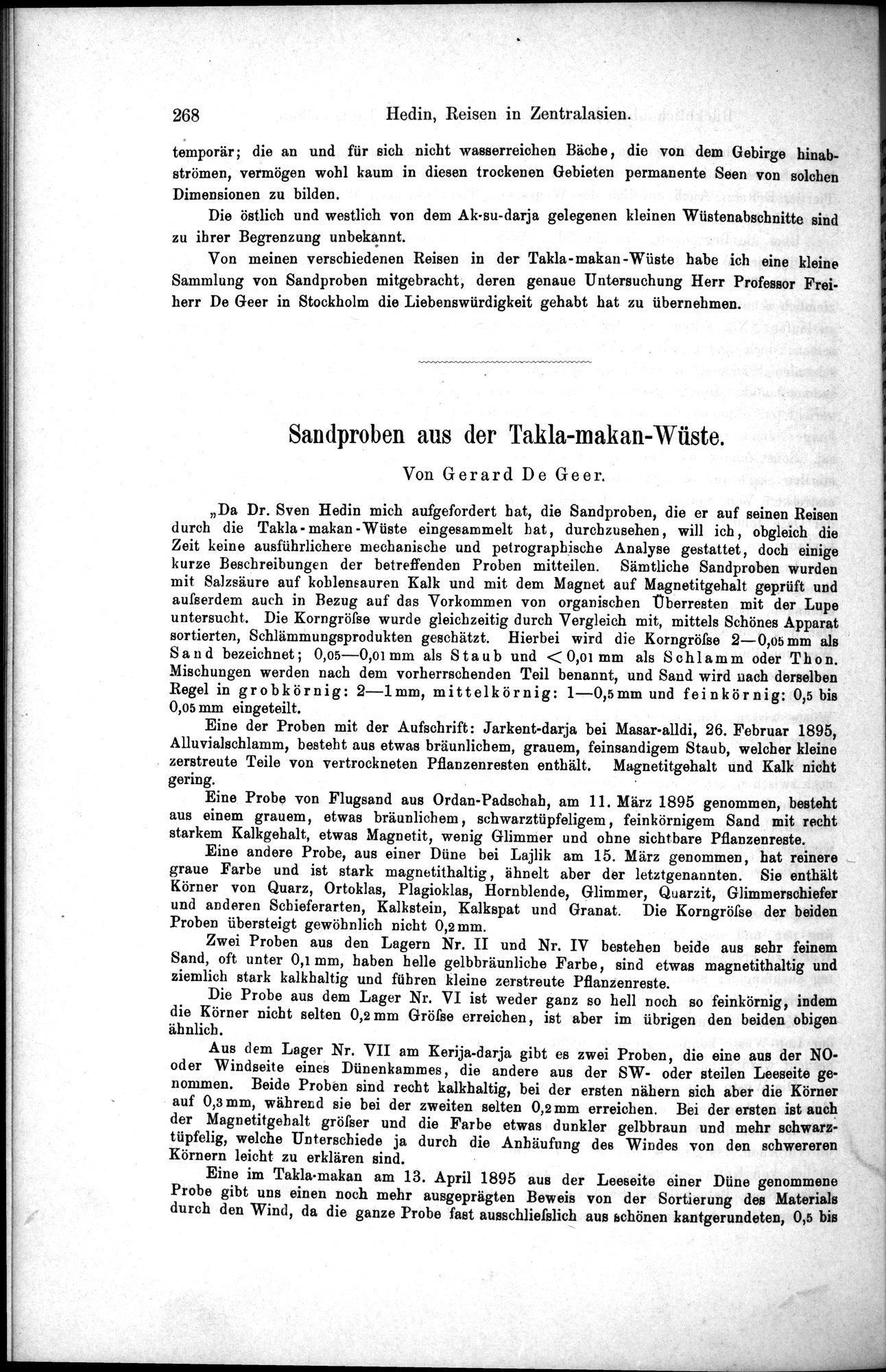 Die Geographische-Wissenschaftlichen Ergebnisse meiner Reisen in Zentralasien, 1894-1897 : vol.1 / Page 280 (Grayscale High Resolution Image)