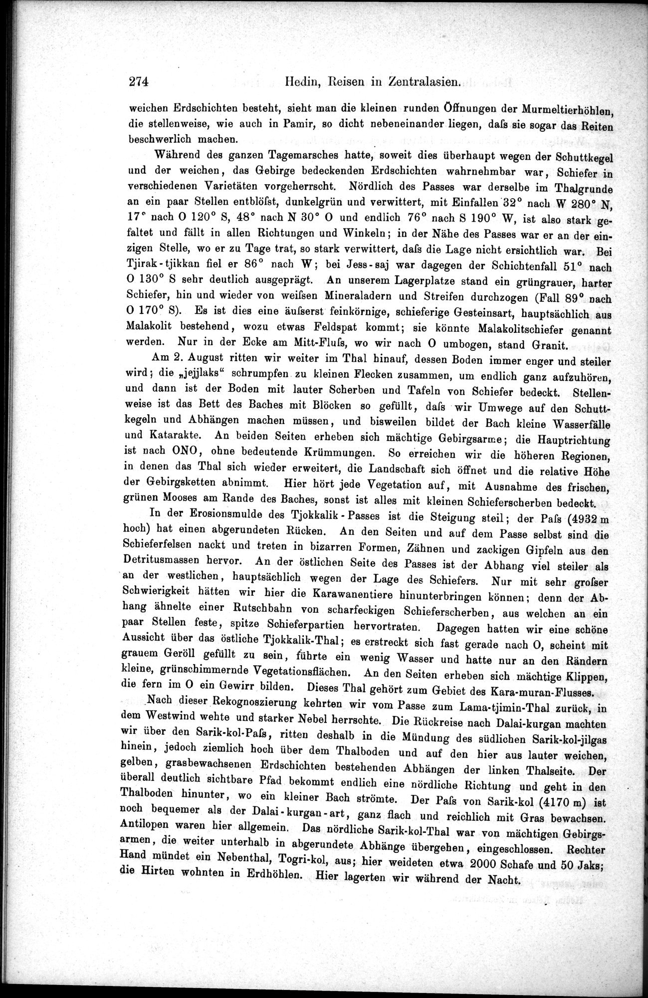 Die Geographische-Wissenschaftlichen Ergebnisse meiner Reisen in Zentralasien, 1894-1897 : vol.1 / Page 286 (Grayscale High Resolution Image)