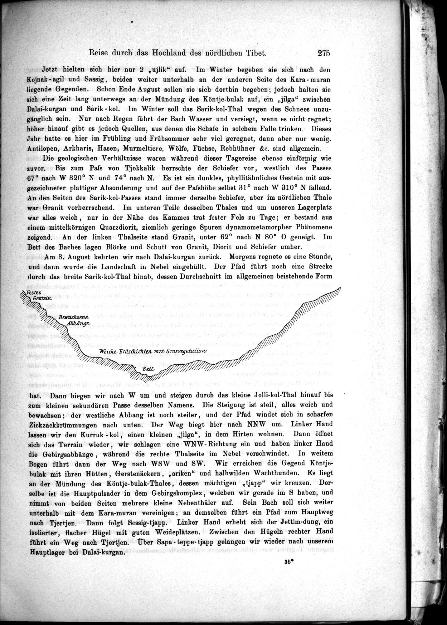 Die Geographische-Wissenschaftlichen Ergebnisse meiner Reisen in Zentralasien, 1894-1897 : vol.1 / Page 287 (Grayscale High Resolution Image)