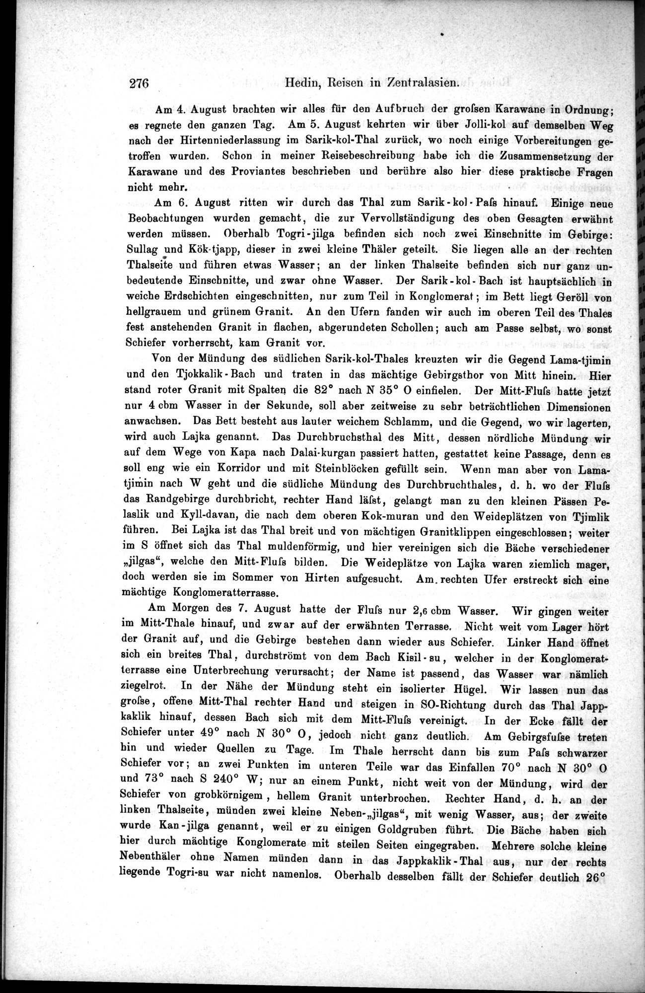 Die Geographische-Wissenschaftlichen Ergebnisse meiner Reisen in Zentralasien, 1894-1897 : vol.1 / Page 288 (Grayscale High Resolution Image)