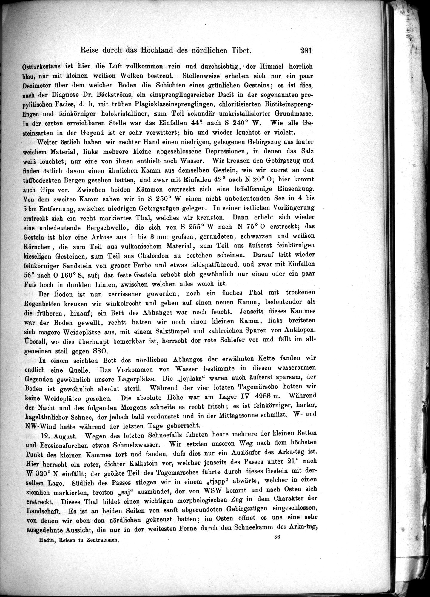 Die Geographische-Wissenschaftlichen Ergebnisse meiner Reisen in Zentralasien, 1894-1897 : vol.1 / Page 293 (Grayscale High Resolution Image)