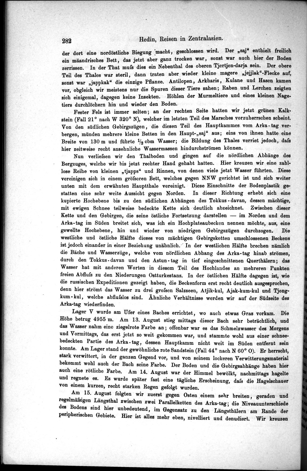 Die Geographische-Wissenschaftlichen Ergebnisse meiner Reisen in Zentralasien, 1894-1897 : vol.1 / 294 ページ（白黒高解像度画像）