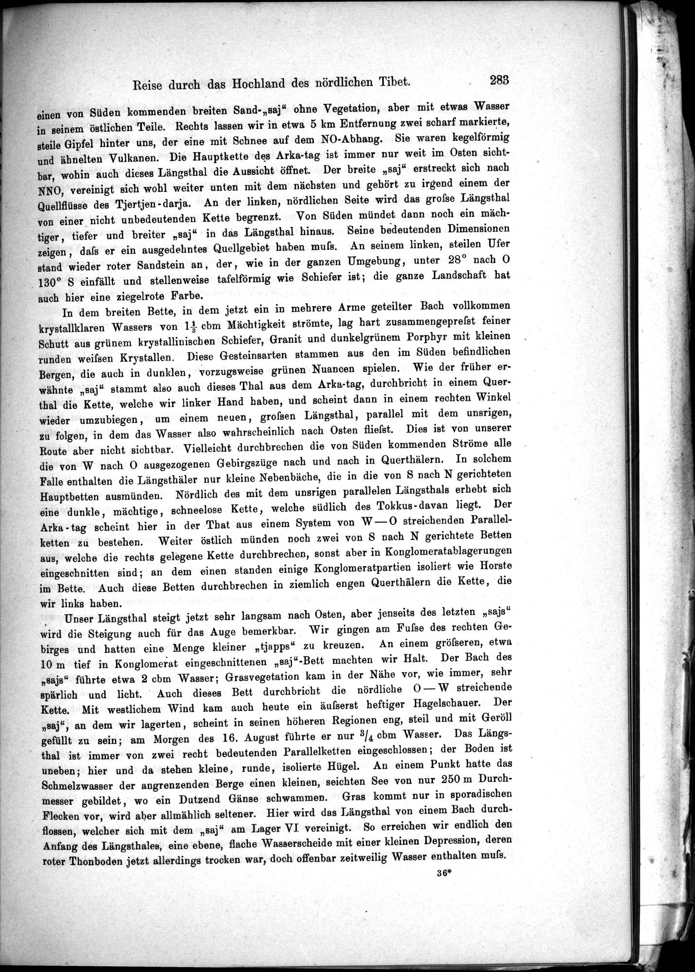 Die Geographische-Wissenschaftlichen Ergebnisse meiner Reisen in Zentralasien, 1894-1897 : vol.1 / 295 ページ（白黒高解像度画像）
