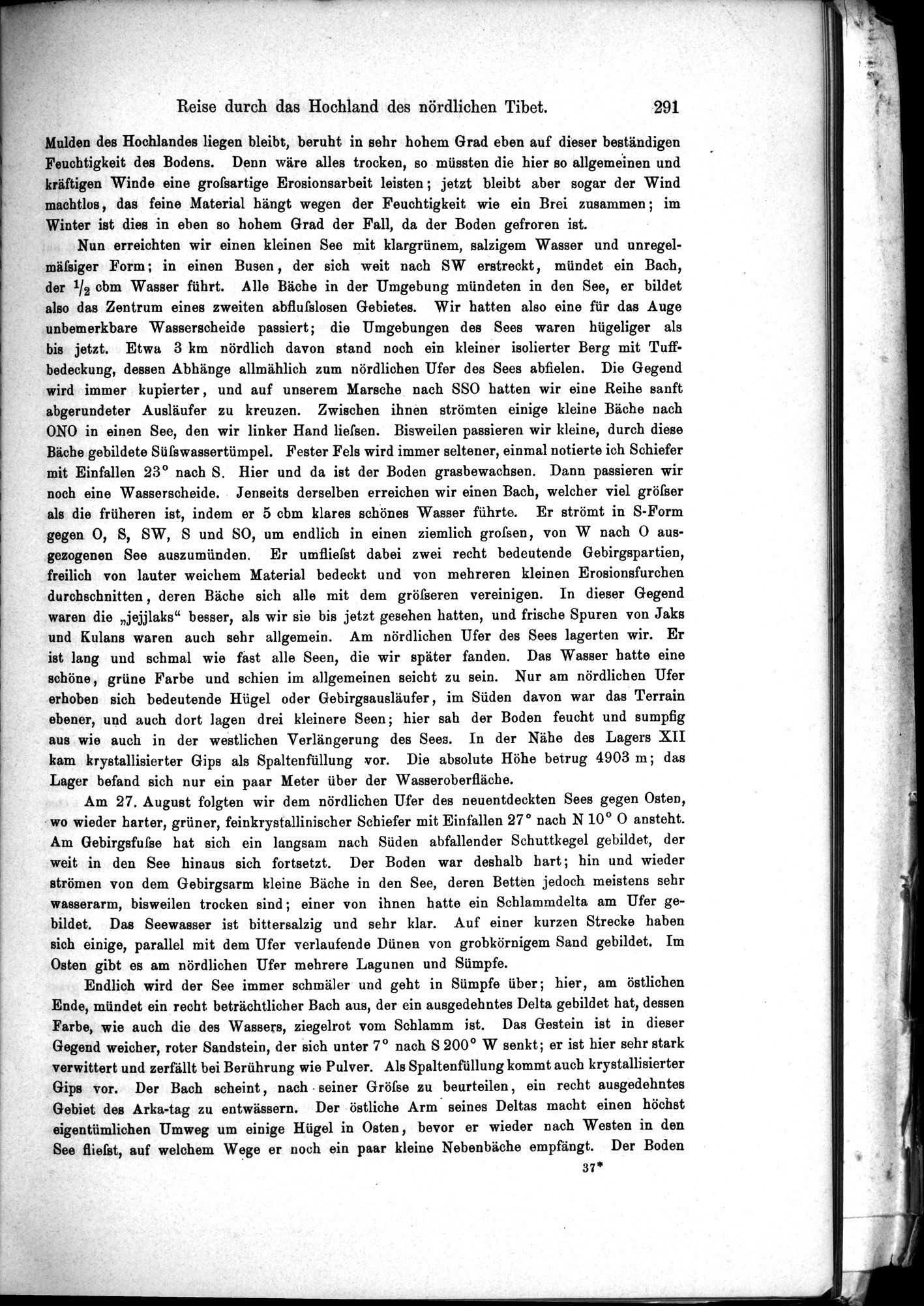 Die Geographische-Wissenschaftlichen Ergebnisse meiner Reisen in Zentralasien, 1894-1897 : vol.1 / 303 ページ（白黒高解像度画像）