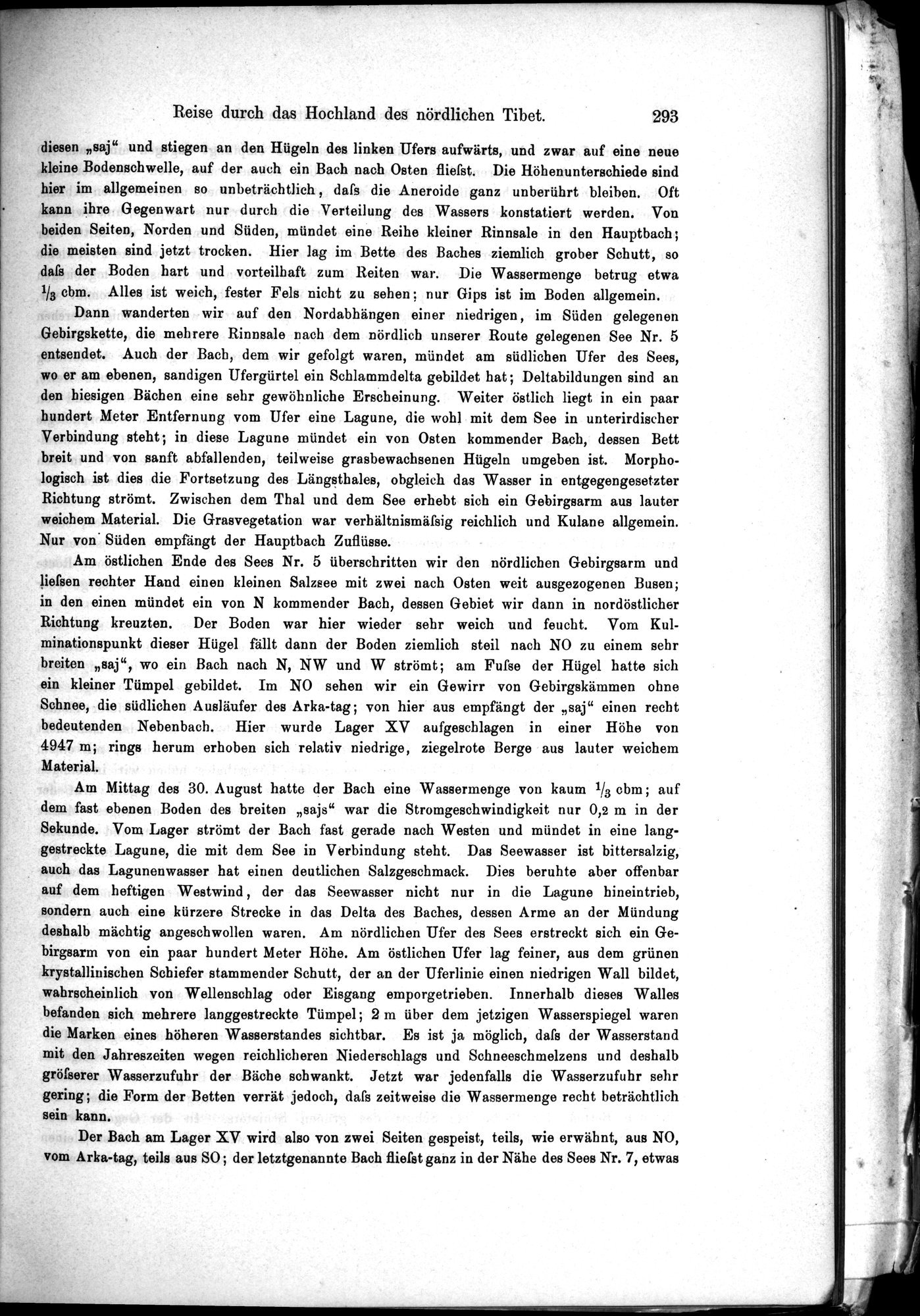 Die Geographische-Wissenschaftlichen Ergebnisse meiner Reisen in Zentralasien, 1894-1897 : vol.1 / Page 305 (Grayscale High Resolution Image)