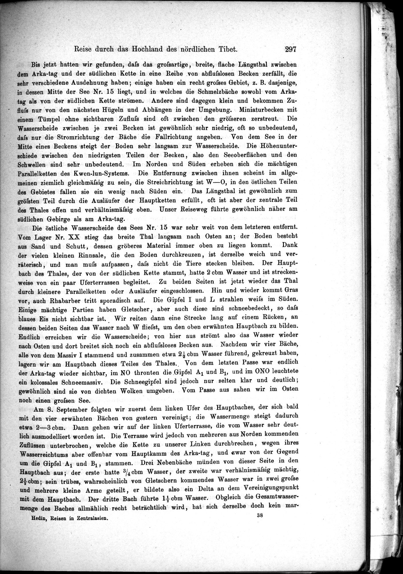 Die Geographische-Wissenschaftlichen Ergebnisse meiner Reisen in Zentralasien, 1894-1897 : vol.1 / 309 ページ（白黒高解像度画像）