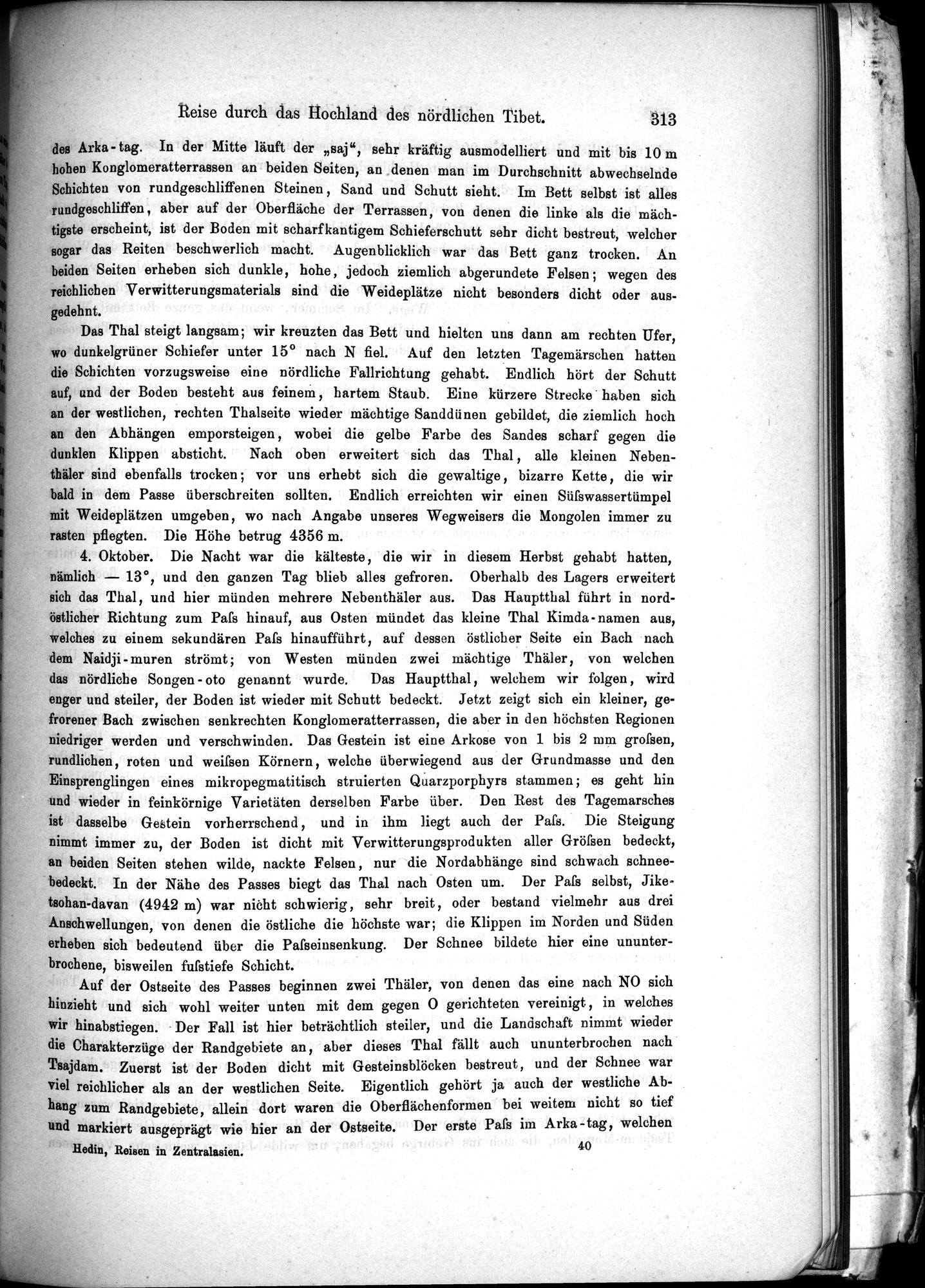 Die Geographische-Wissenschaftlichen Ergebnisse meiner Reisen in Zentralasien, 1894-1897 : vol.1 / 325 ページ（白黒高解像度画像）