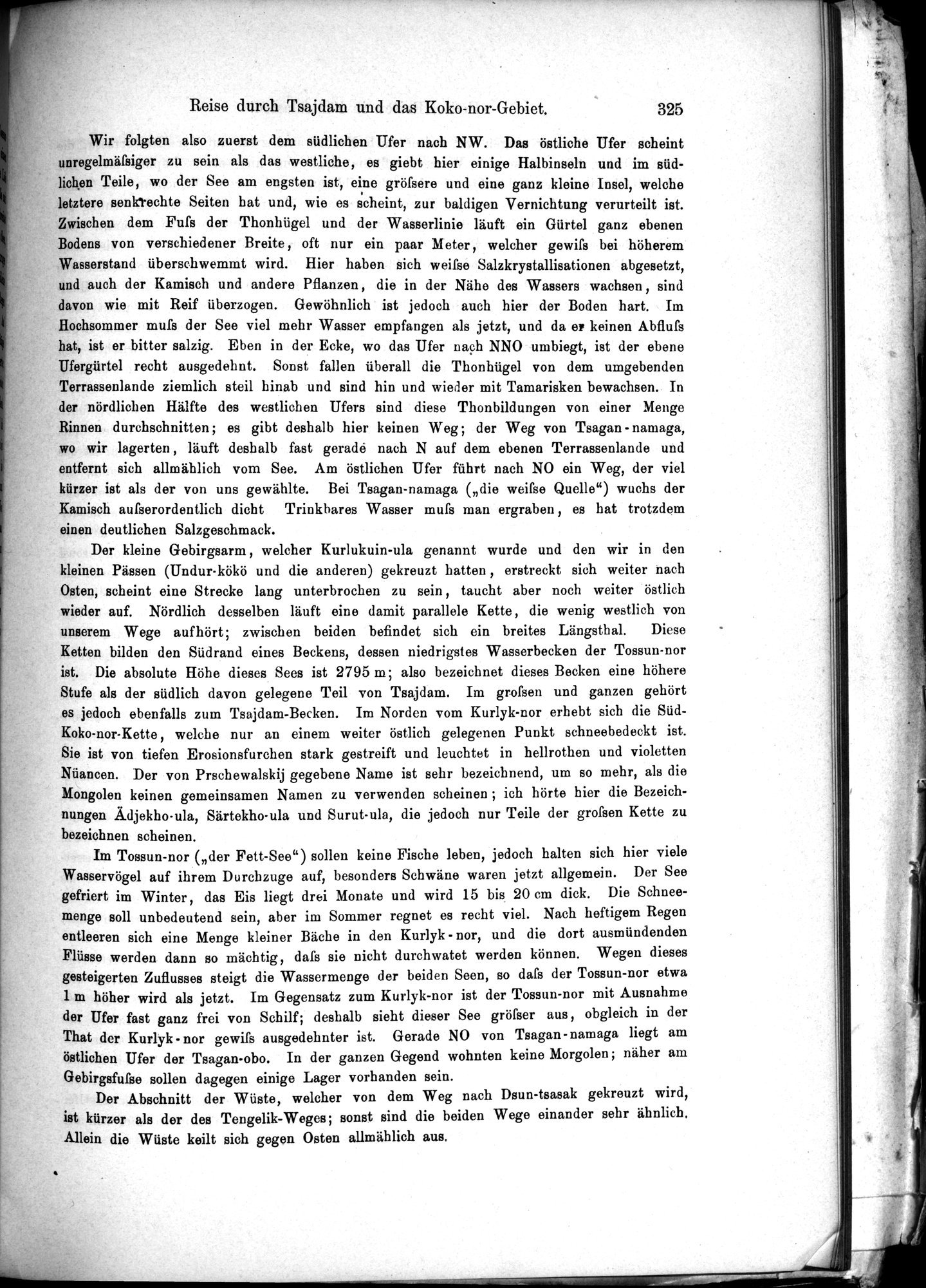 Die Geographische-Wissenschaftlichen Ergebnisse meiner Reisen in Zentralasien, 1894-1897 : vol.1 / Page 337 (Grayscale High Resolution Image)