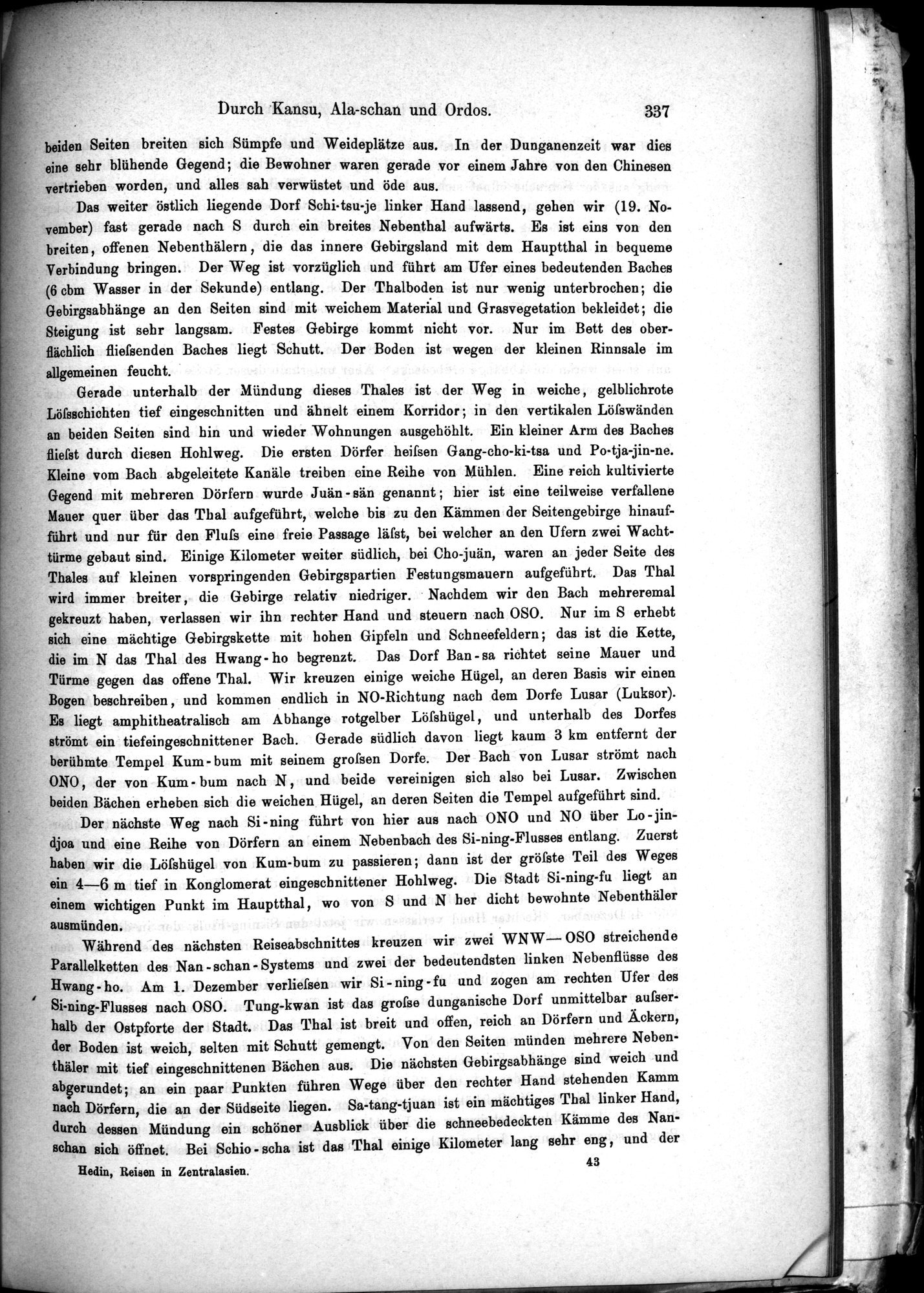 Die Geographische-Wissenschaftlichen Ergebnisse meiner Reisen in Zentralasien, 1894-1897 : vol.1 / 349 ページ（白黒高解像度画像）