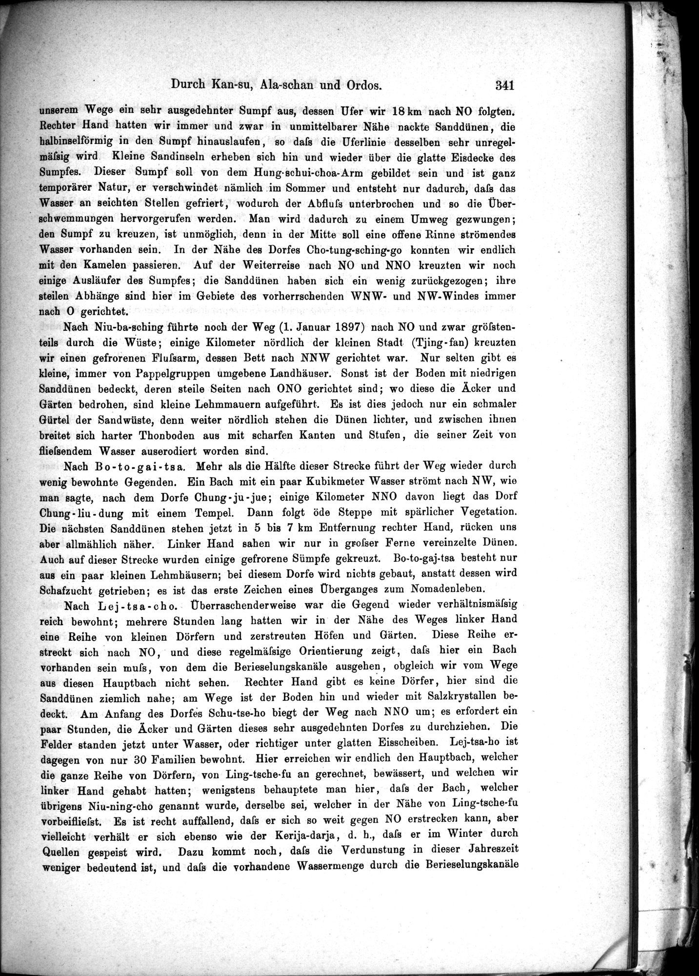 Die Geographische-Wissenschaftlichen Ergebnisse meiner Reisen in Zentralasien, 1894-1897 : vol.1 / Page 353 (Grayscale High Resolution Image)