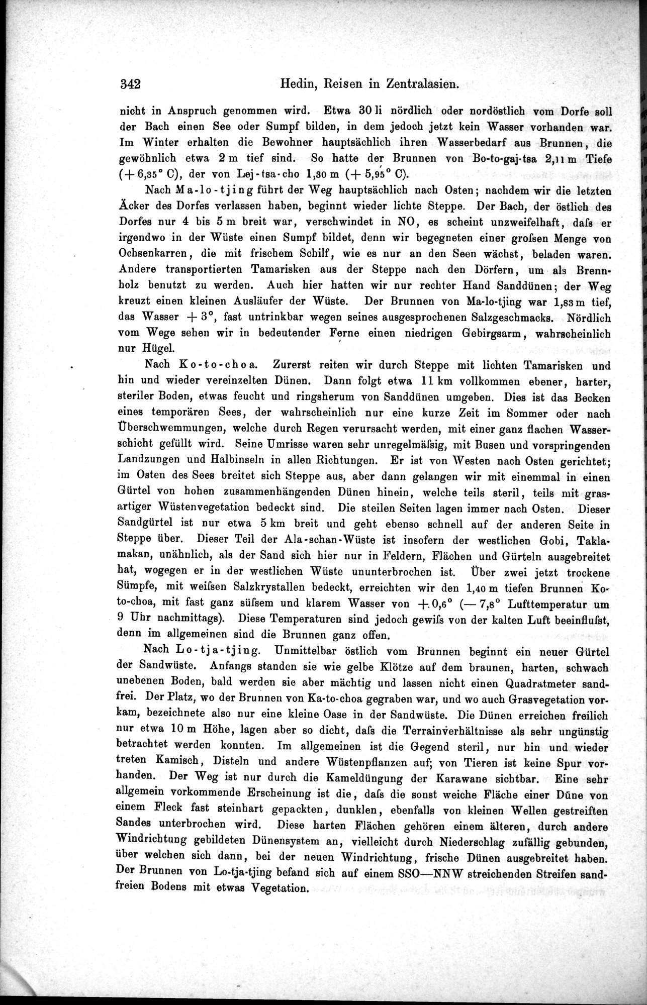 Die Geographische-Wissenschaftlichen Ergebnisse meiner Reisen in Zentralasien, 1894-1897 : vol.1 / Page 354 (Grayscale High Resolution Image)