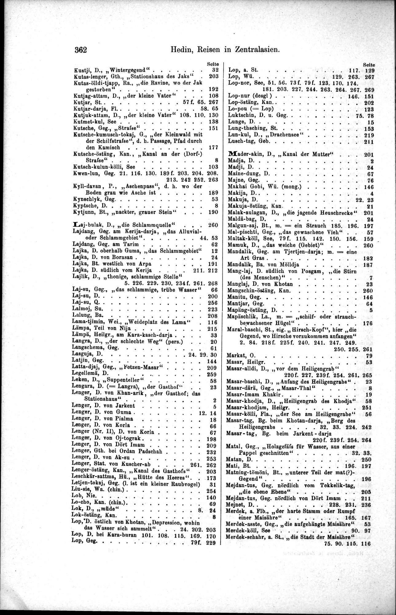 Die Geographische-Wissenschaftlichen Ergebnisse meiner Reisen in Zentralasien, 1894-1897 : vol.1 / 374 ページ（白黒高解像度画像）