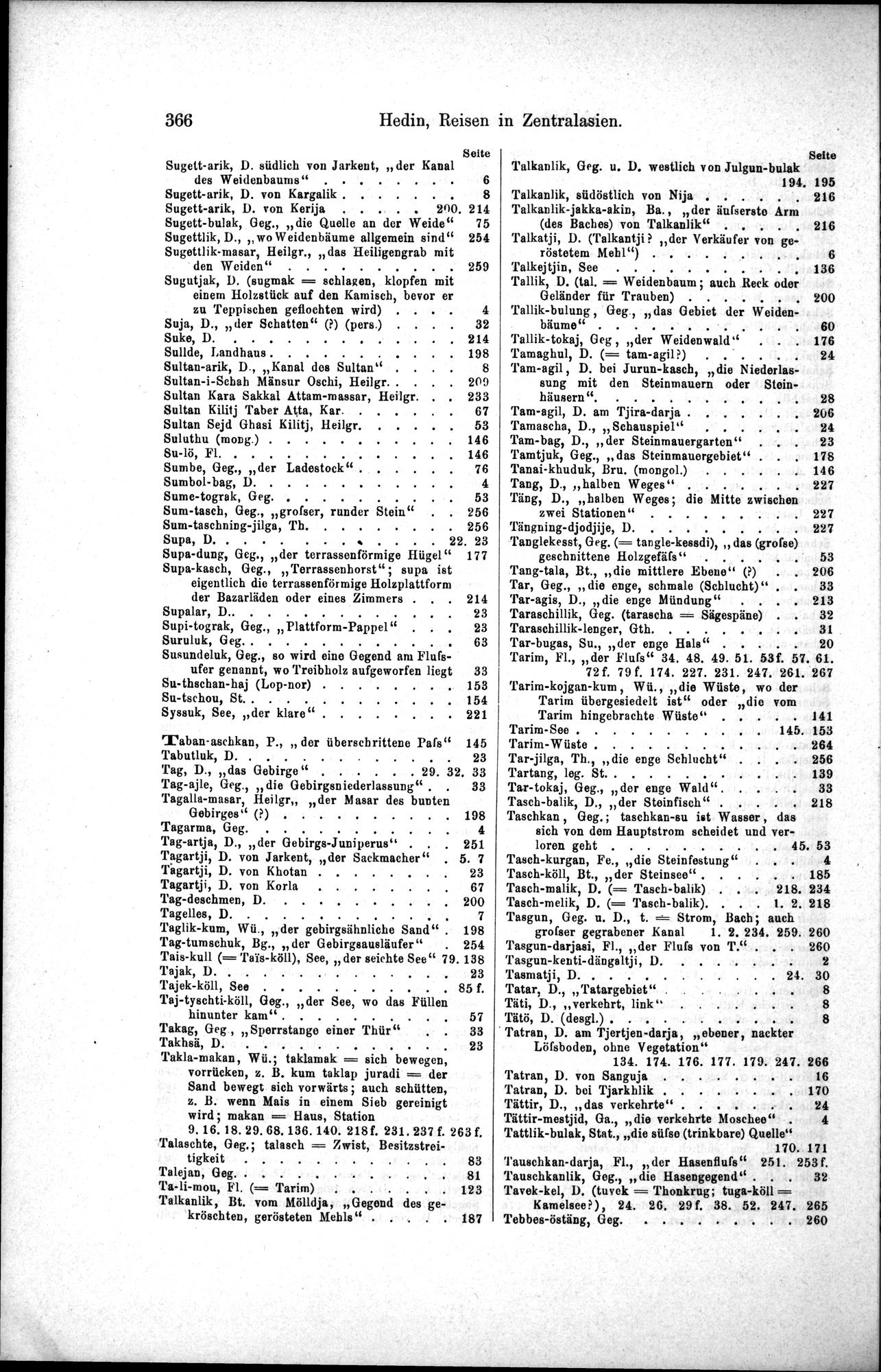 Die Geographische-Wissenschaftlichen Ergebnisse meiner Reisen in Zentralasien, 1894-1897 : vol.1 / 378 ページ（白黒高解像度画像）