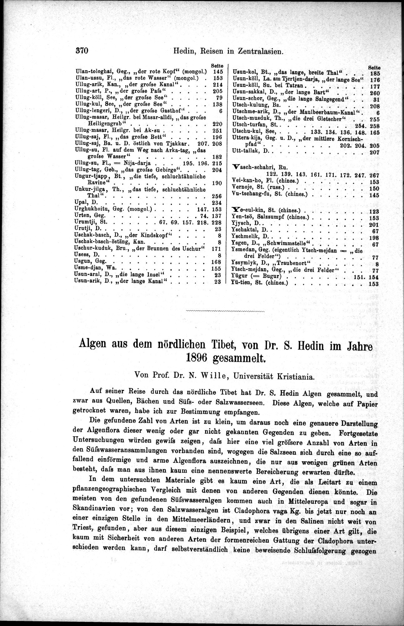 Die Geographische-Wissenschaftlichen Ergebnisse meiner Reisen in Zentralasien, 1894-1897 : vol.1 / 382 ページ（白黒高解像度画像）