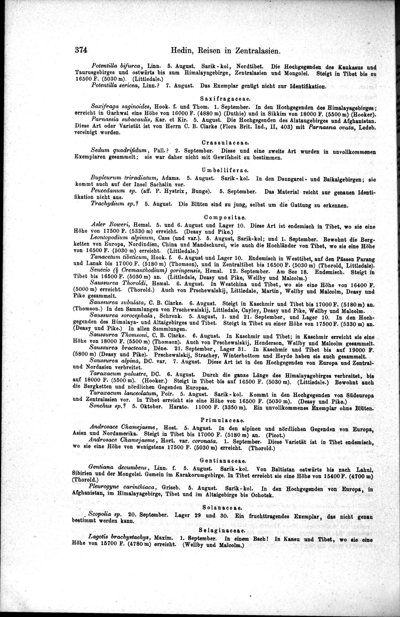 Die Geographische-Wissenschaftlichen Ergebnisse meiner Reisen in Zentralasien, 1894-1897 : vol.1 / 386 ページ（白黒高解像度画像）