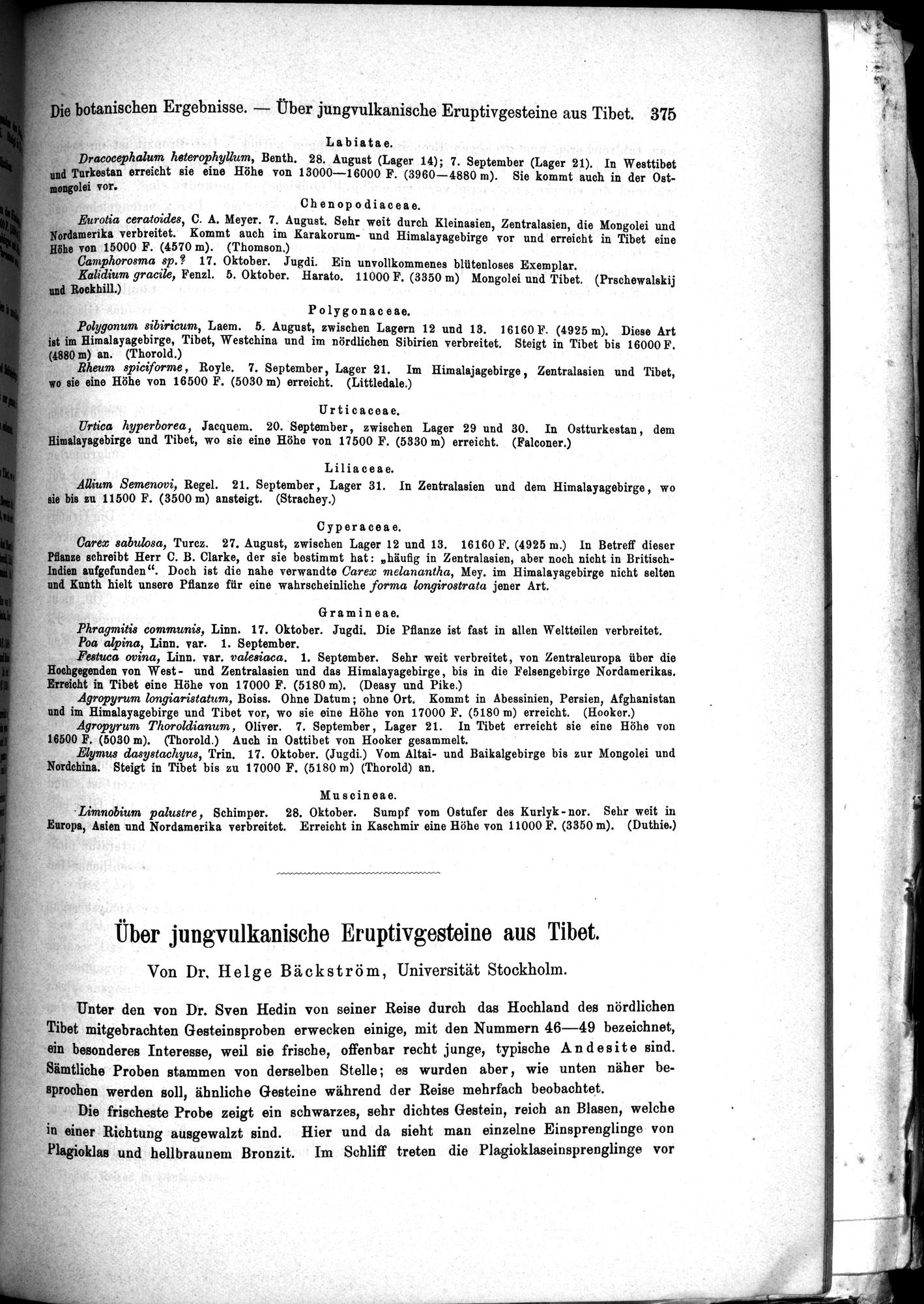 Die Geographische-Wissenschaftlichen Ergebnisse meiner Reisen in Zentralasien, 1894-1897 : vol.1 / 387 ページ（白黒高解像度画像）