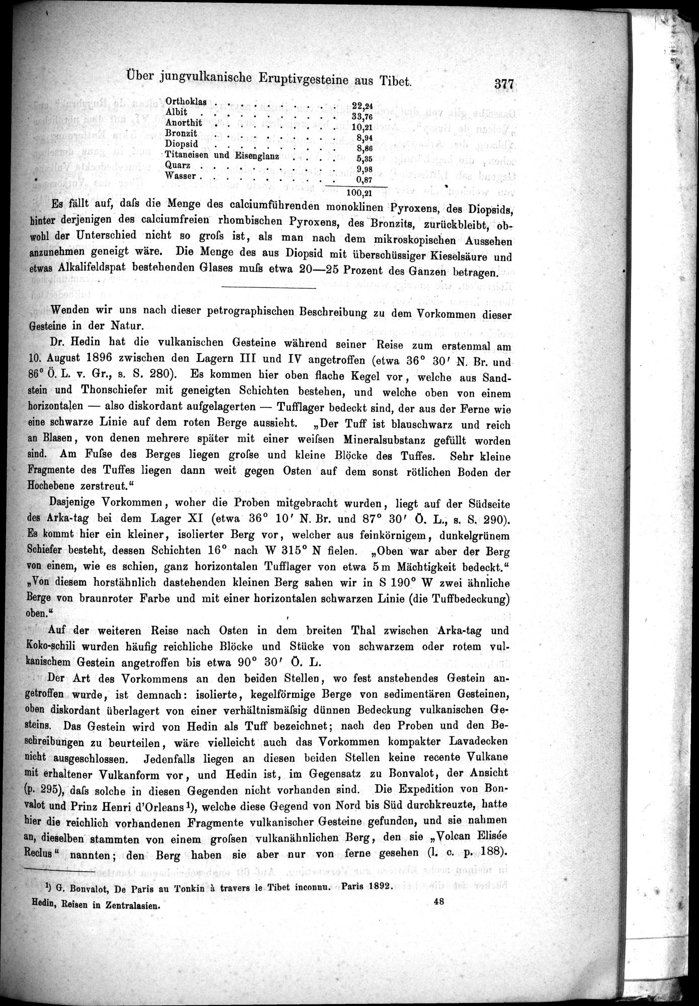 Die Geographische-Wissenschaftlichen Ergebnisse meiner Reisen in Zentralasien, 1894-1897 : vol.1 / Page 389 (Grayscale High Resolution Image)