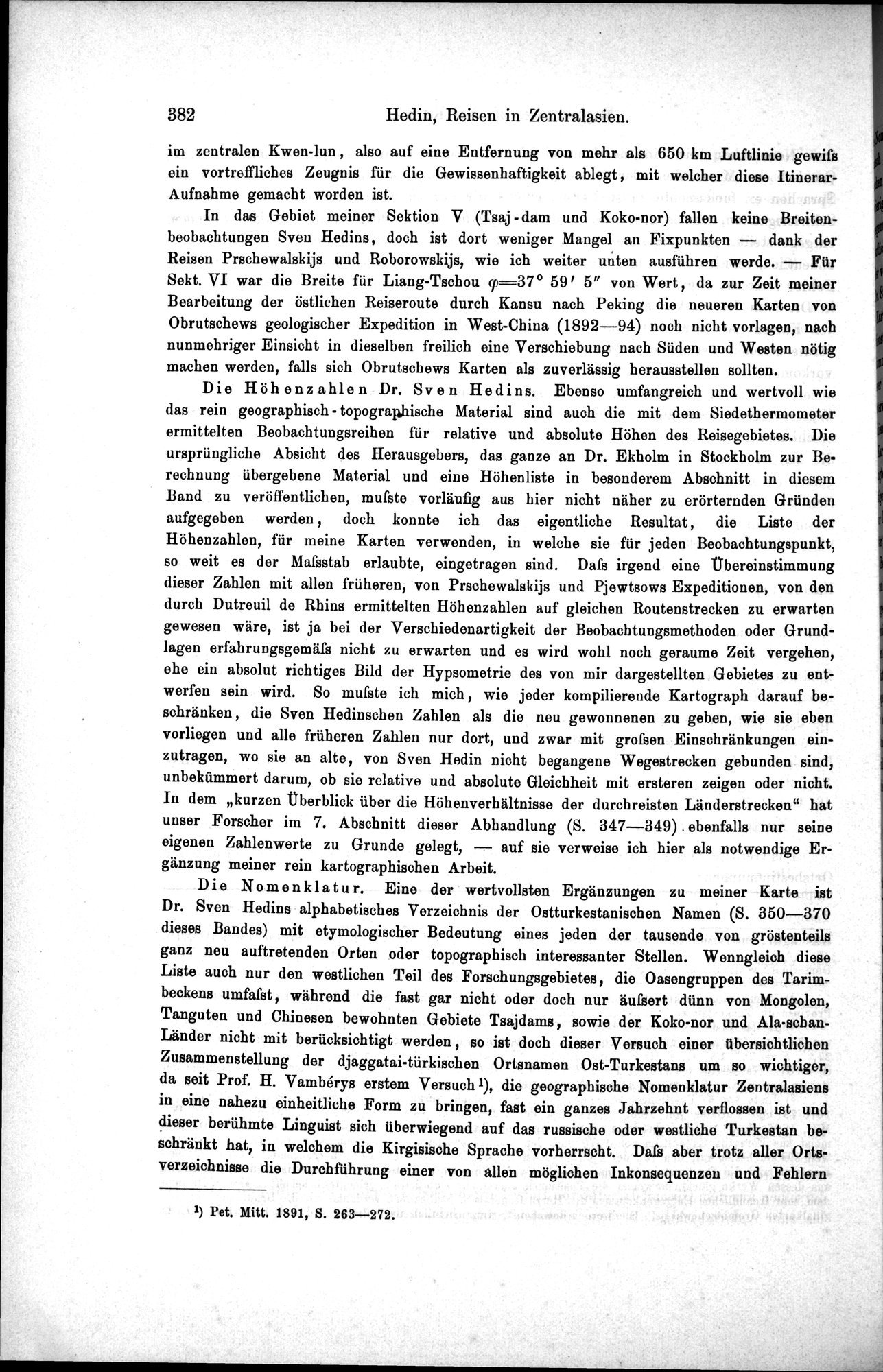 Die Geographische-Wissenschaftlichen Ergebnisse meiner Reisen in Zentralasien, 1894-1897 : vol.1 / 394 ページ（白黒高解像度画像）