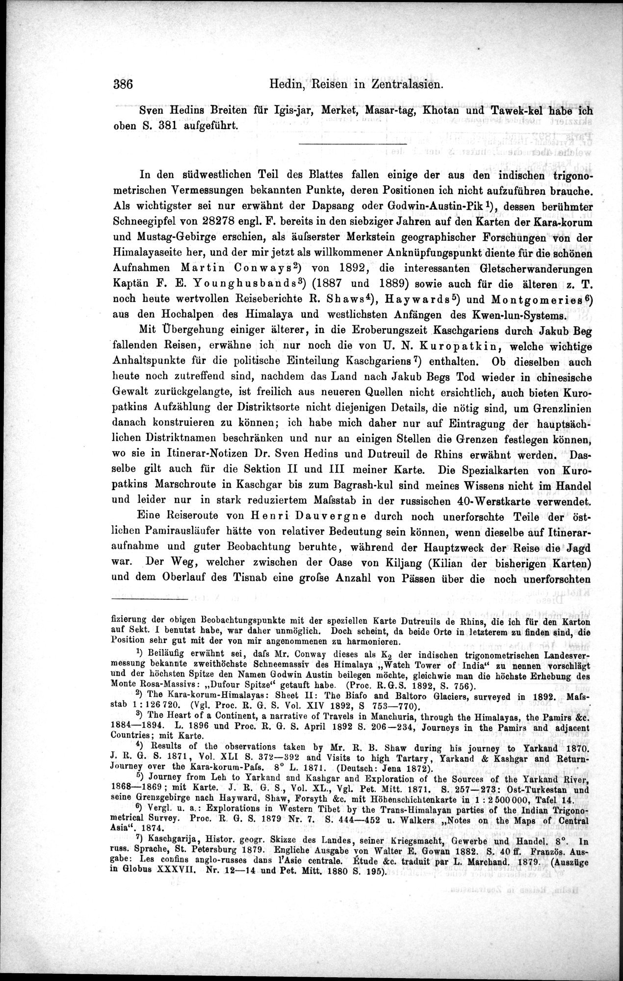 Die Geographische-Wissenschaftlichen Ergebnisse meiner Reisen in Zentralasien, 1894-1897 : vol.1 / 398 ページ（白黒高解像度画像）