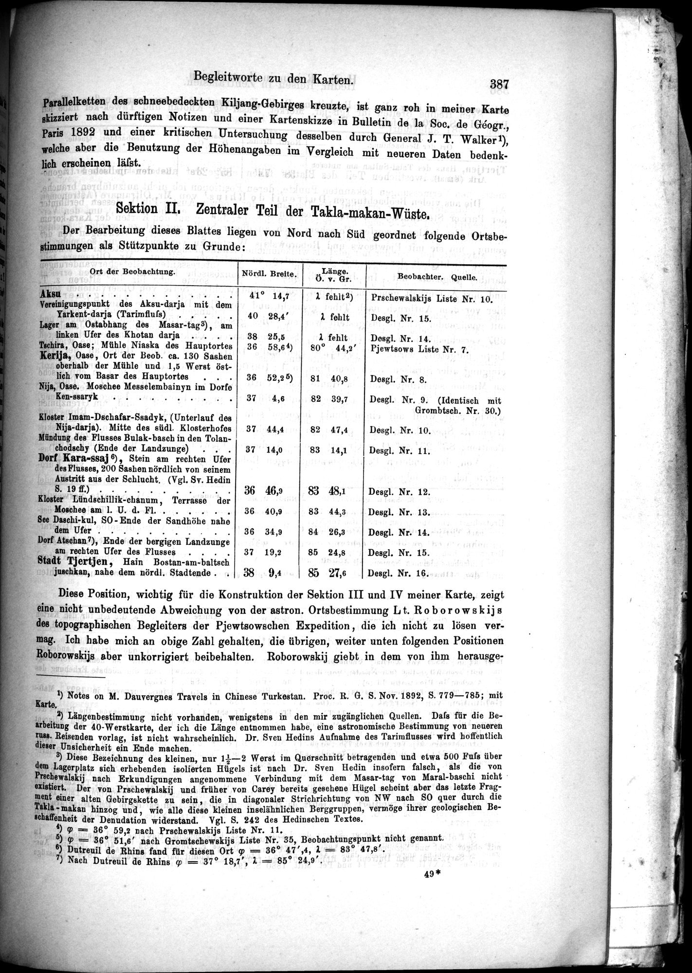 Die Geographische-Wissenschaftlichen Ergebnisse meiner Reisen in Zentralasien, 1894-1897 : vol.1 / 399 ページ（白黒高解像度画像）