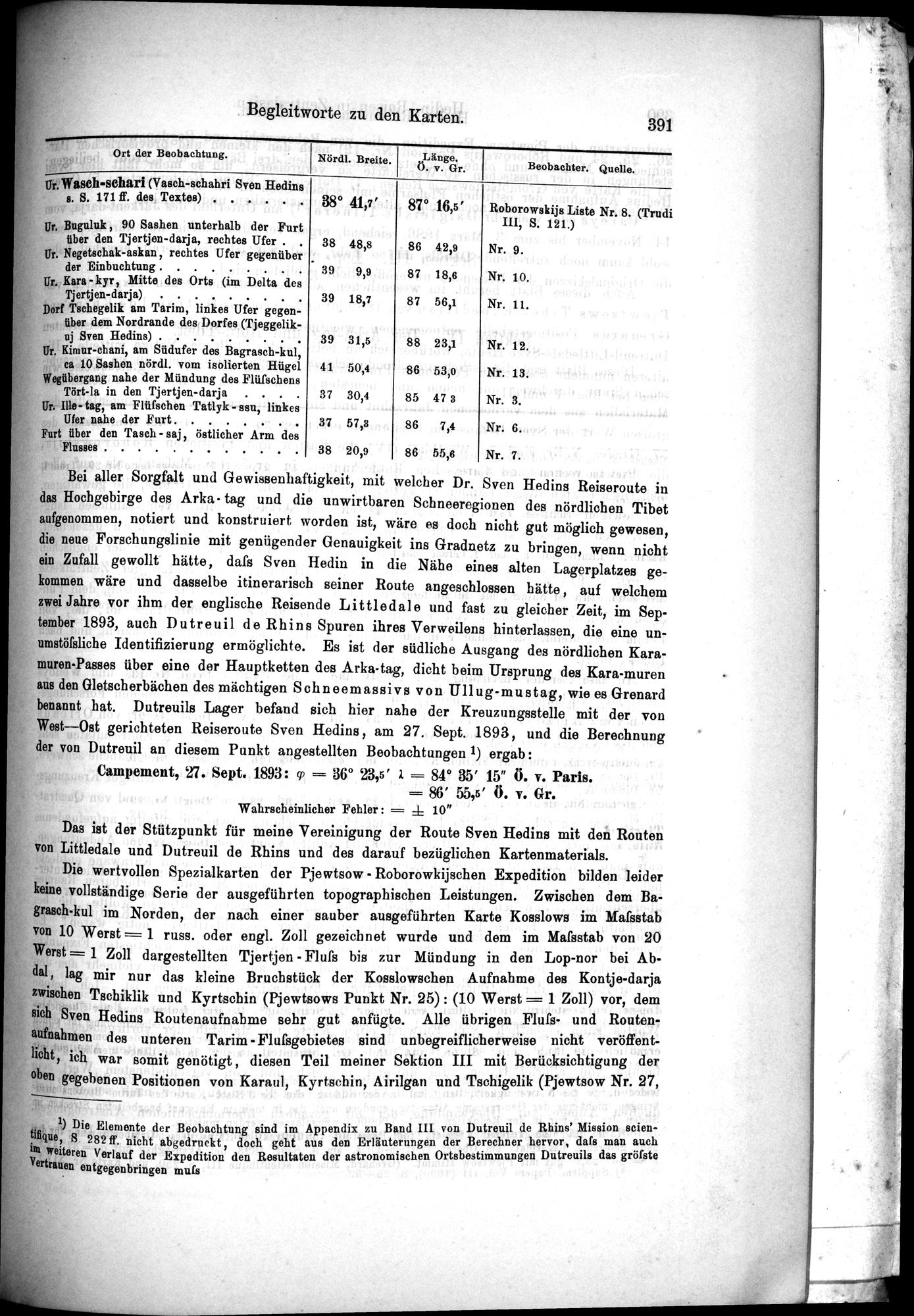 Die Geographische-Wissenschaftlichen Ergebnisse meiner Reisen in Zentralasien, 1894-1897 : vol.1 / Page 403 (Grayscale High Resolution Image)
