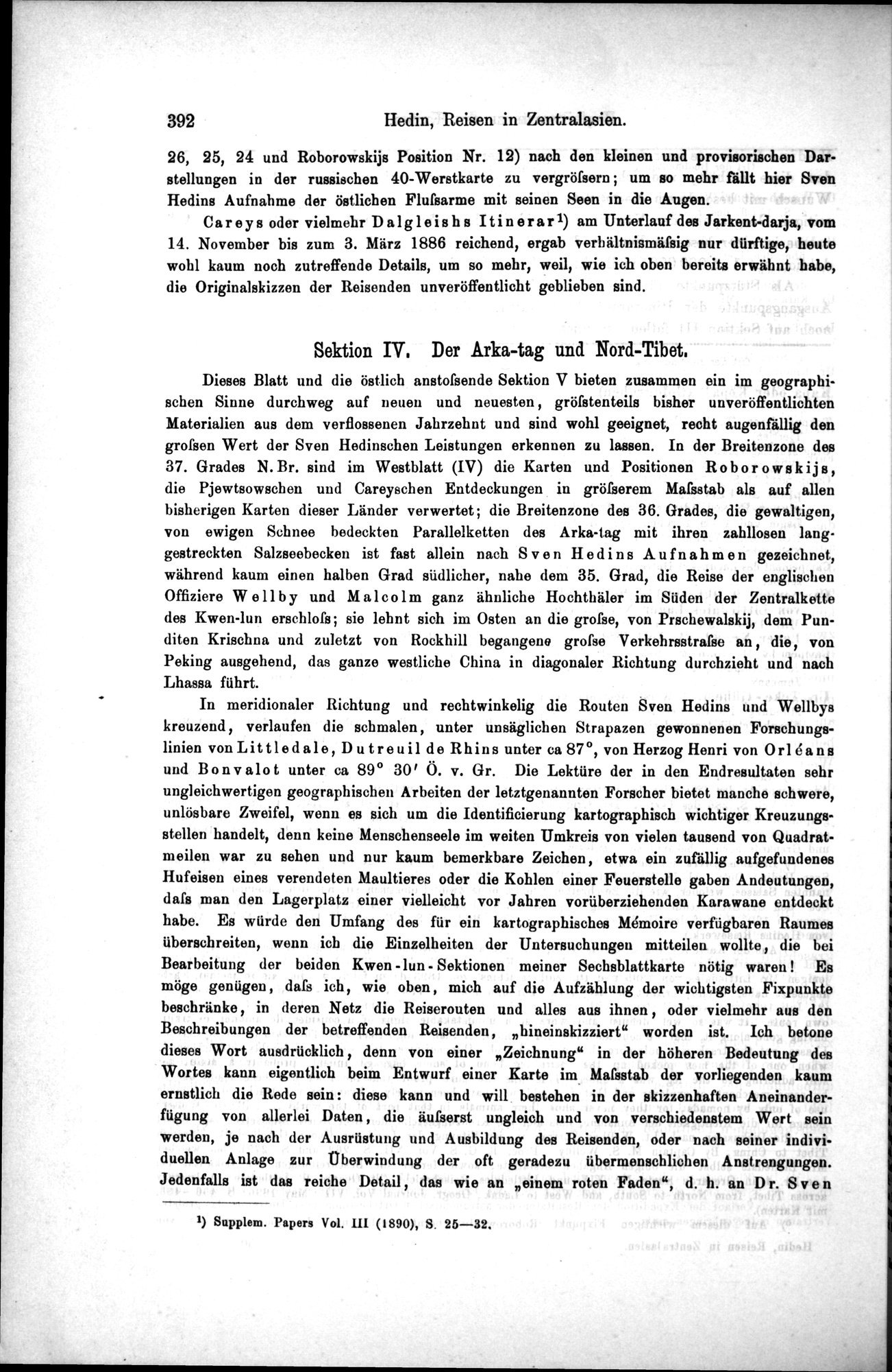 Die Geographische-Wissenschaftlichen Ergebnisse meiner Reisen in Zentralasien, 1894-1897 : vol.1 / 404 ページ（白黒高解像度画像）