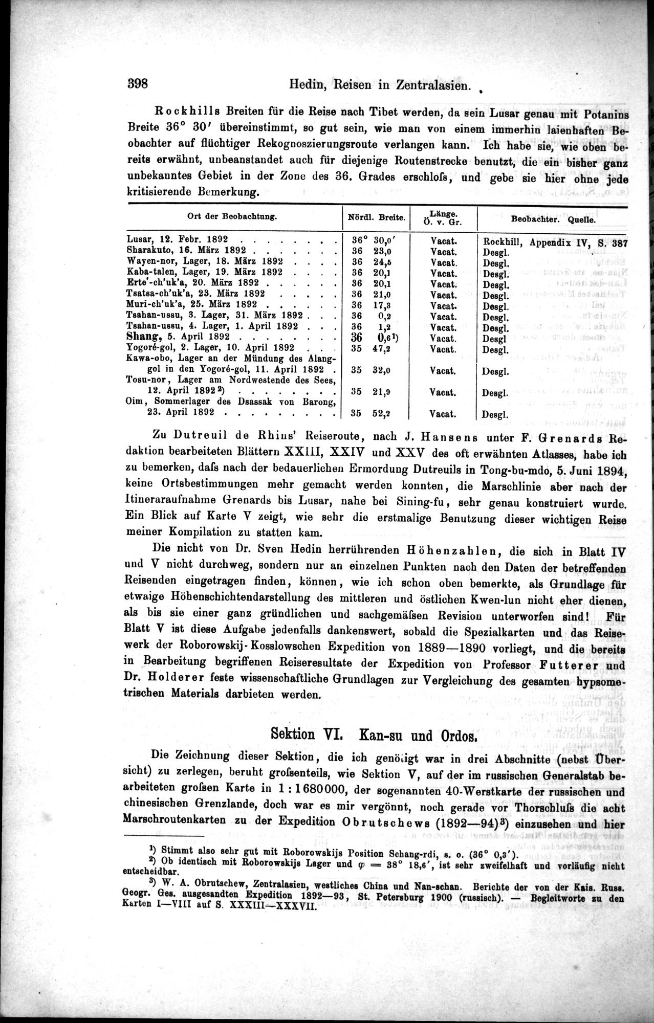 Die Geographische-Wissenschaftlichen Ergebnisse meiner Reisen in Zentralasien, 1894-1897 : vol.1 / 410 ページ（白黒高解像度画像）