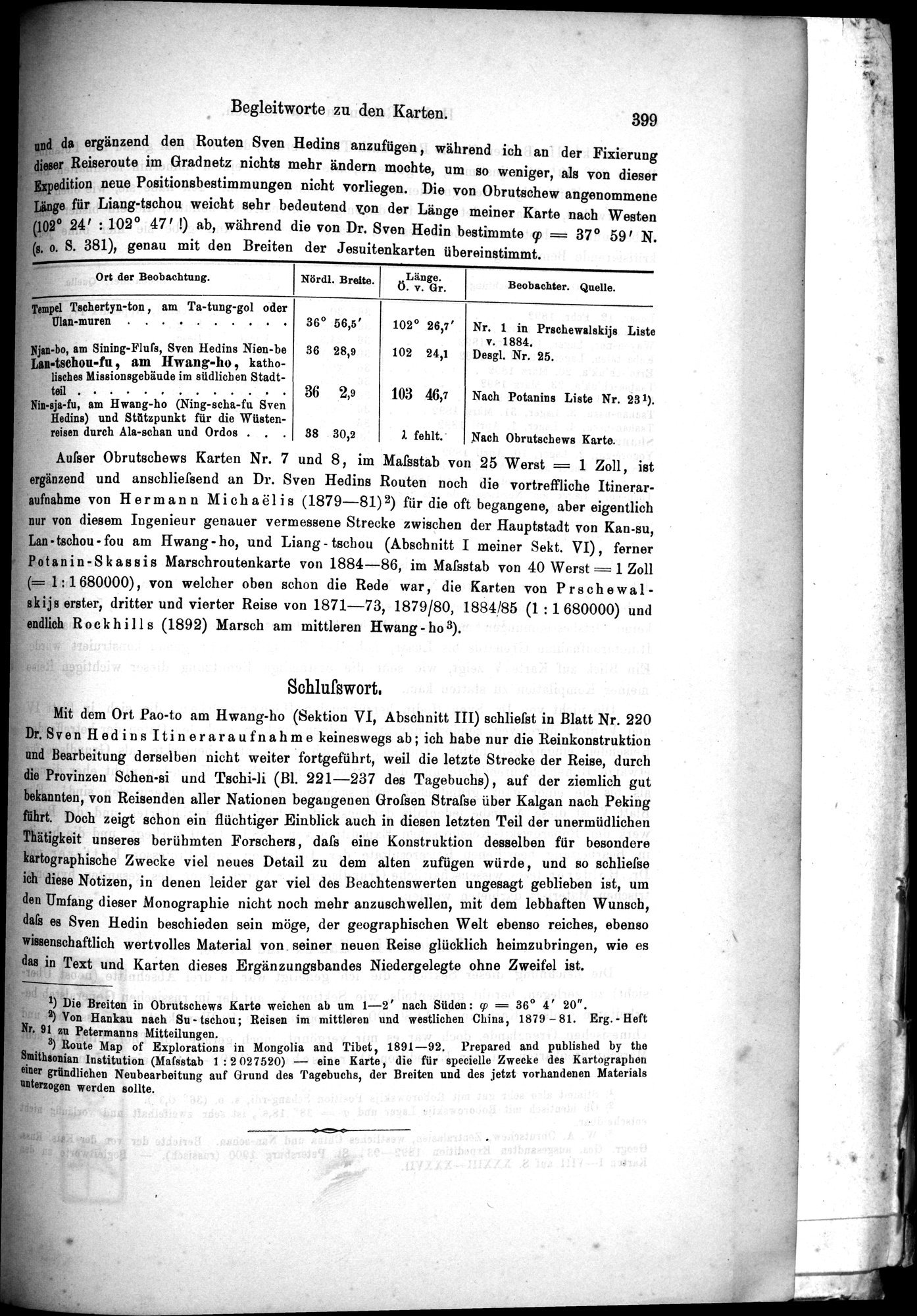 Die Geographische-Wissenschaftlichen Ergebnisse meiner Reisen in Zentralasien, 1894-1897 : vol.1 / 411 ページ（白黒高解像度画像）