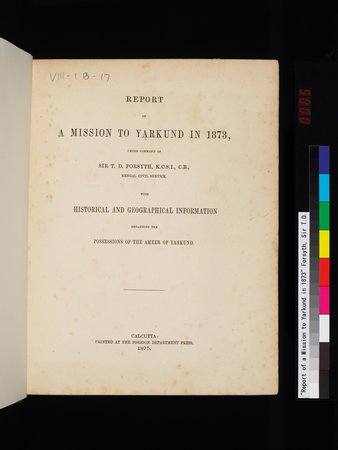 Report of a Mission to Yarkund in 1873 : vol.1 : Page 9