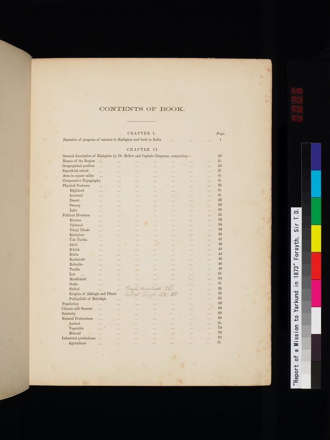 Report of a Mission to Yarkund in 1873 : vol.1 / Page 11 (Color Image)