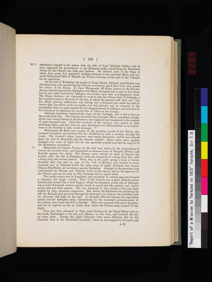 Report of a Mission to Yarkund in 1873 : vol.1 / Page 267 (Color Image)