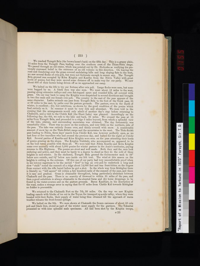 Report of a Mission to Yarkund in 1873 : vol.1 / Page 309 (Color Image)