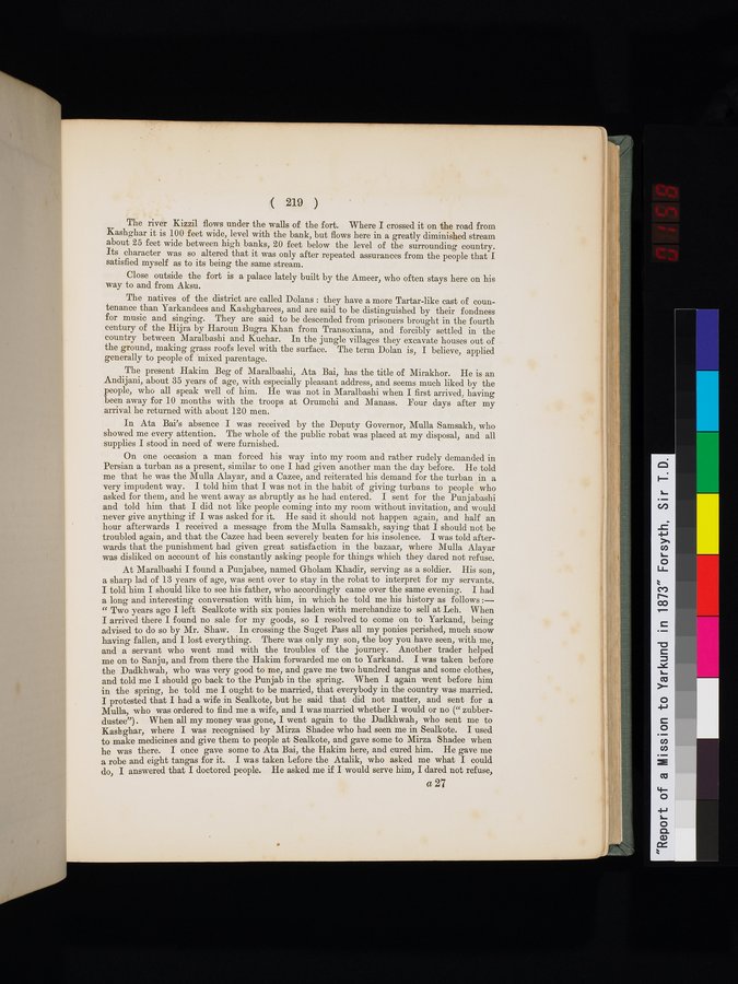 Report of a Mission to Yarkund in 1873 : vol.1 / Page 315 (Color Image)