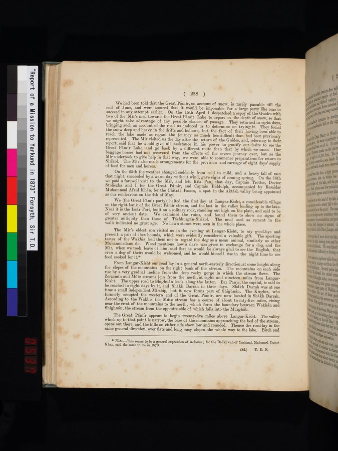Report of a Mission to Yarkund in 1873 : vol.1 / Page 326 (Color Image)