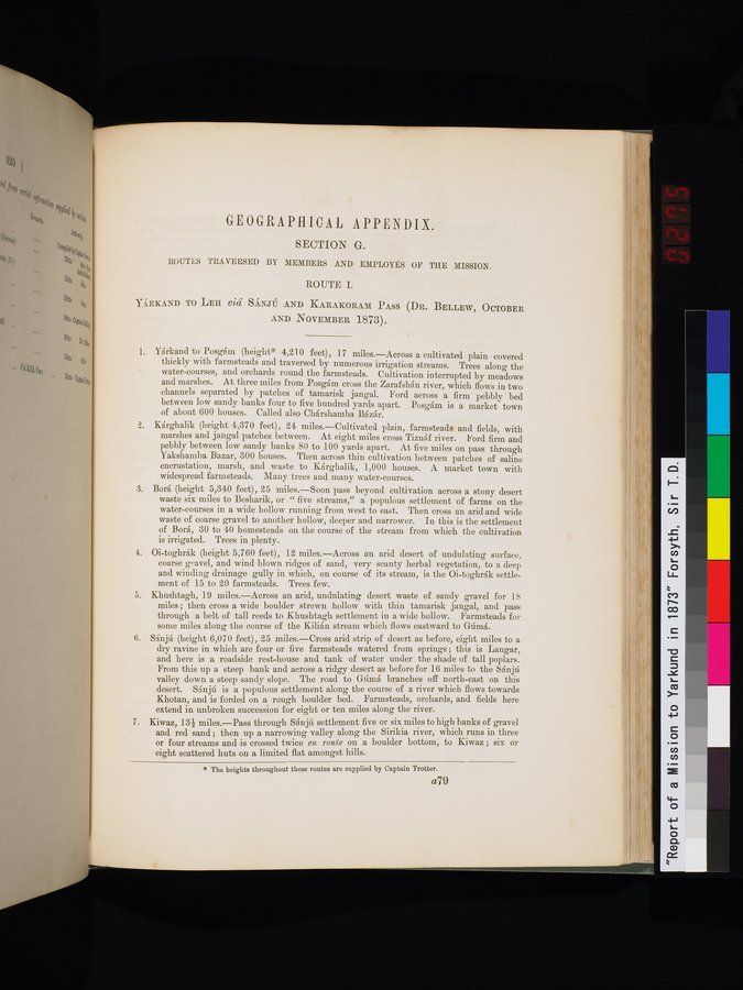 Report of a Mission to Yarkund in 1873 : vol.1 / Page 555 (Color Image)