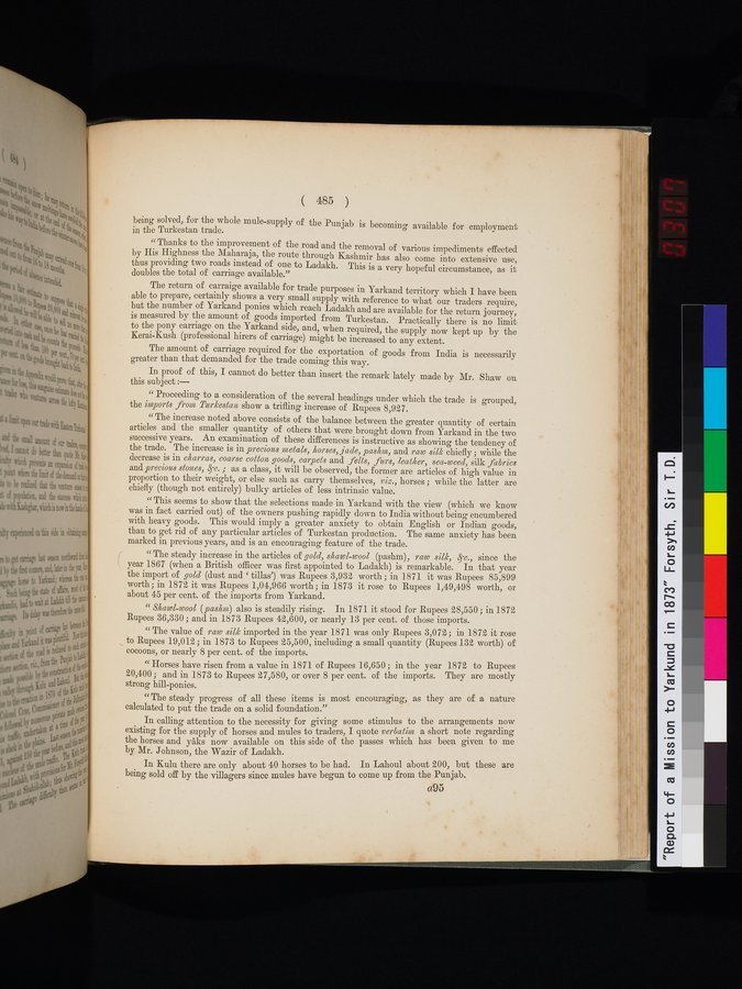 Report of a Mission to Yarkund in 1873 : vol.1 / Page 619 (Color Image)