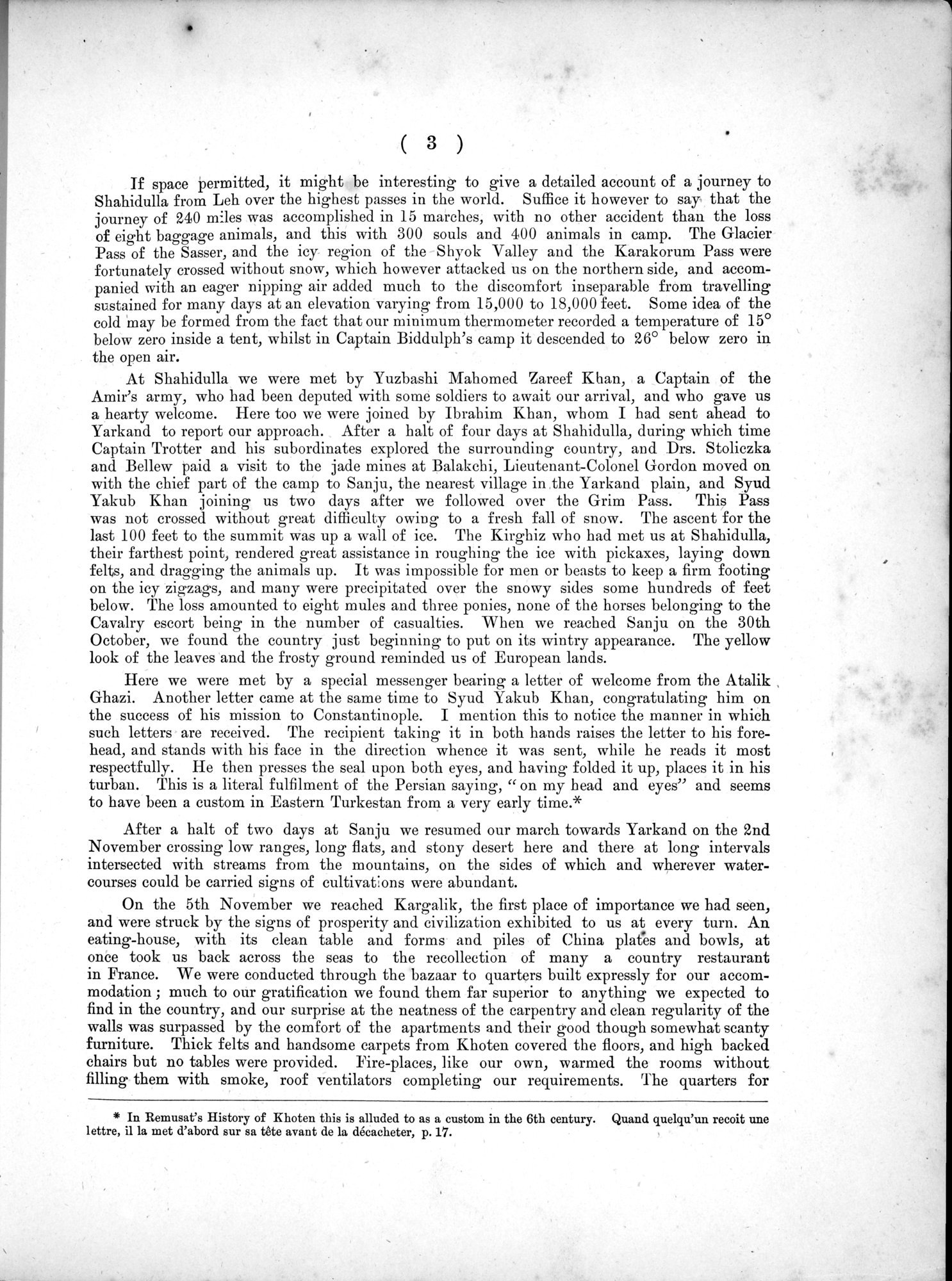Report of a Mission to Yarkund in 1873 : vol.1 / Page 23 (Grayscale High Resolution Image)