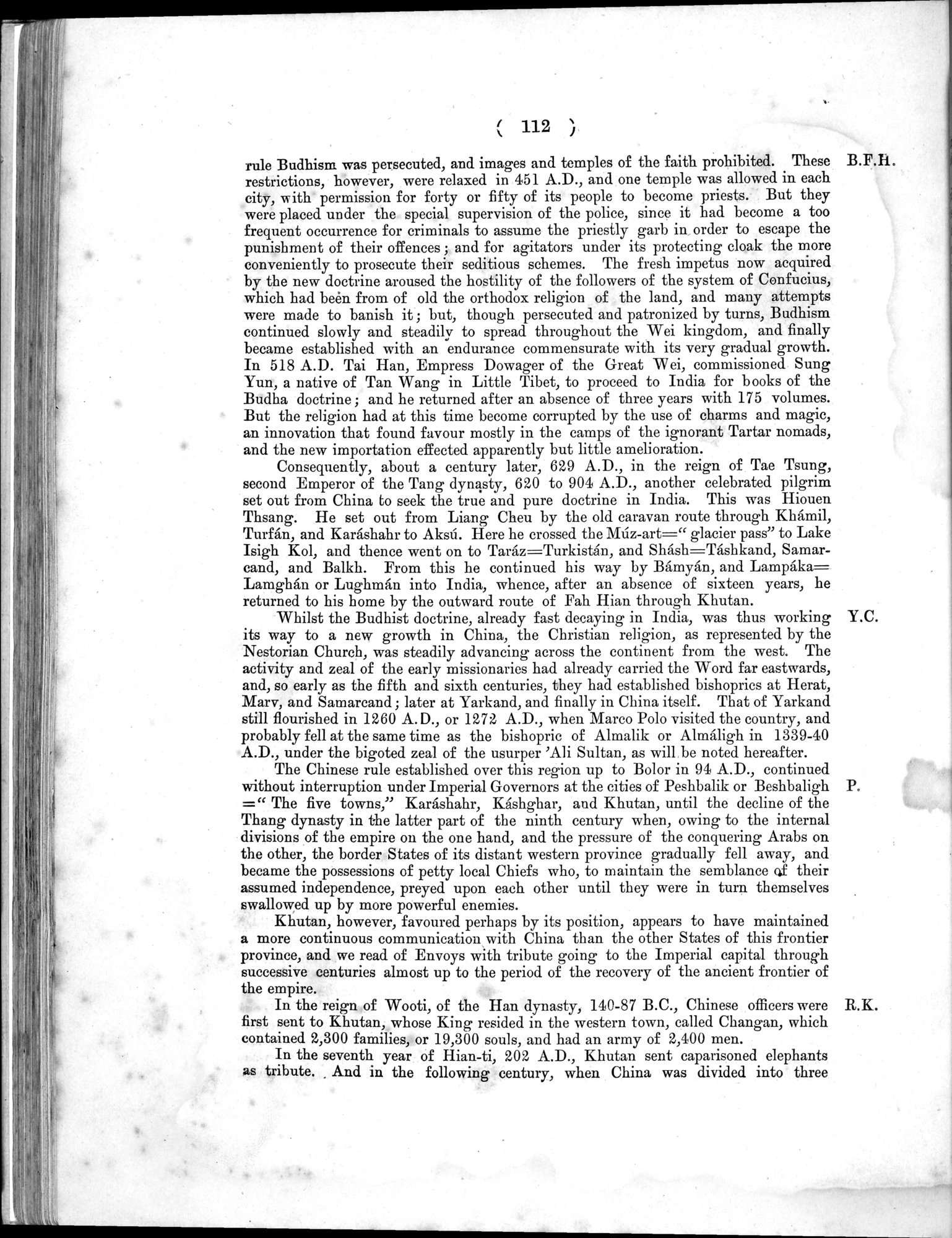 Report of a Mission to Yarkund in 1873 : vol.1 / Page 172 (Grayscale High Resolution Image)