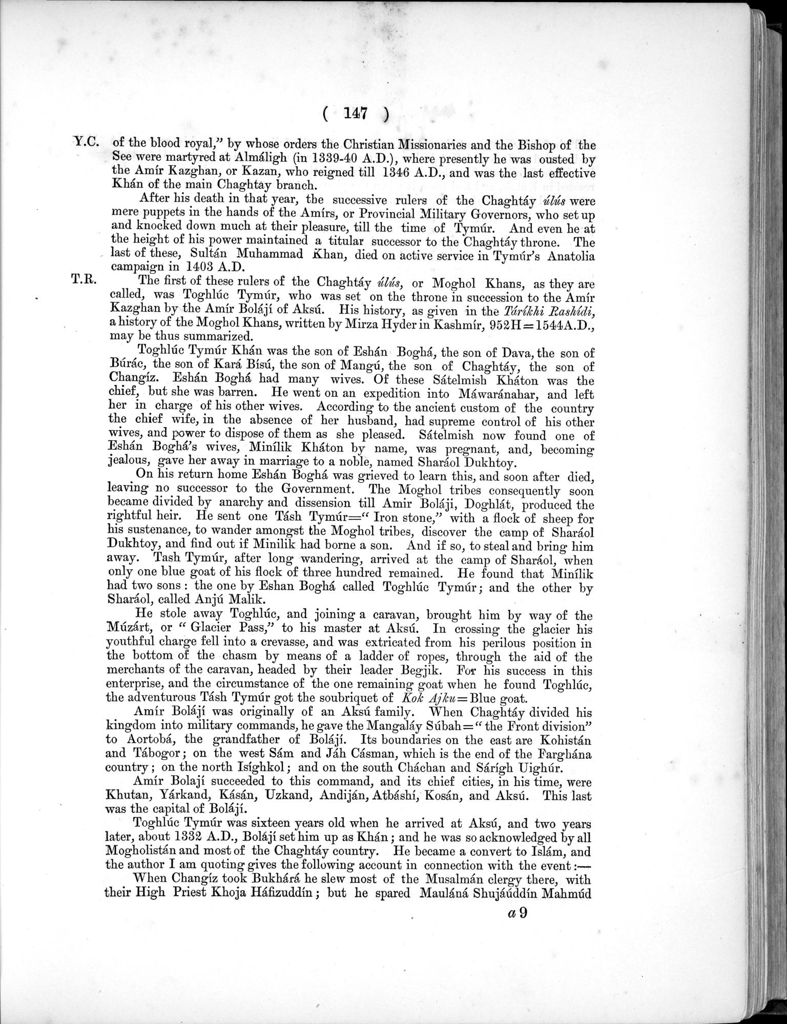 Report of a Mission to Yarkund in 1873 : vol.1 / Page 219 (Grayscale High Resolution Image)
