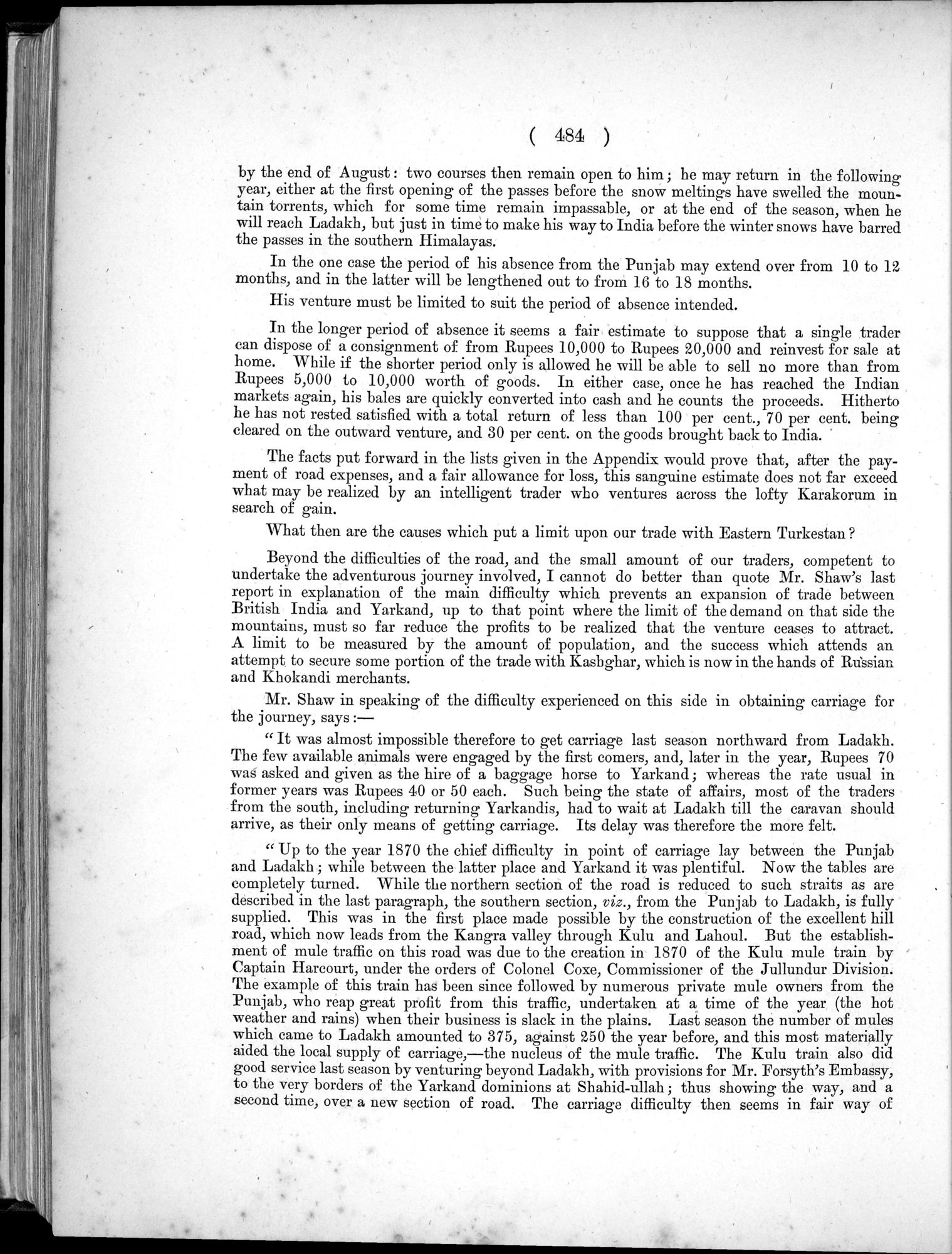 Report of a Mission to Yarkund in 1873 : vol.1 / Page 618 (Grayscale High Resolution Image)