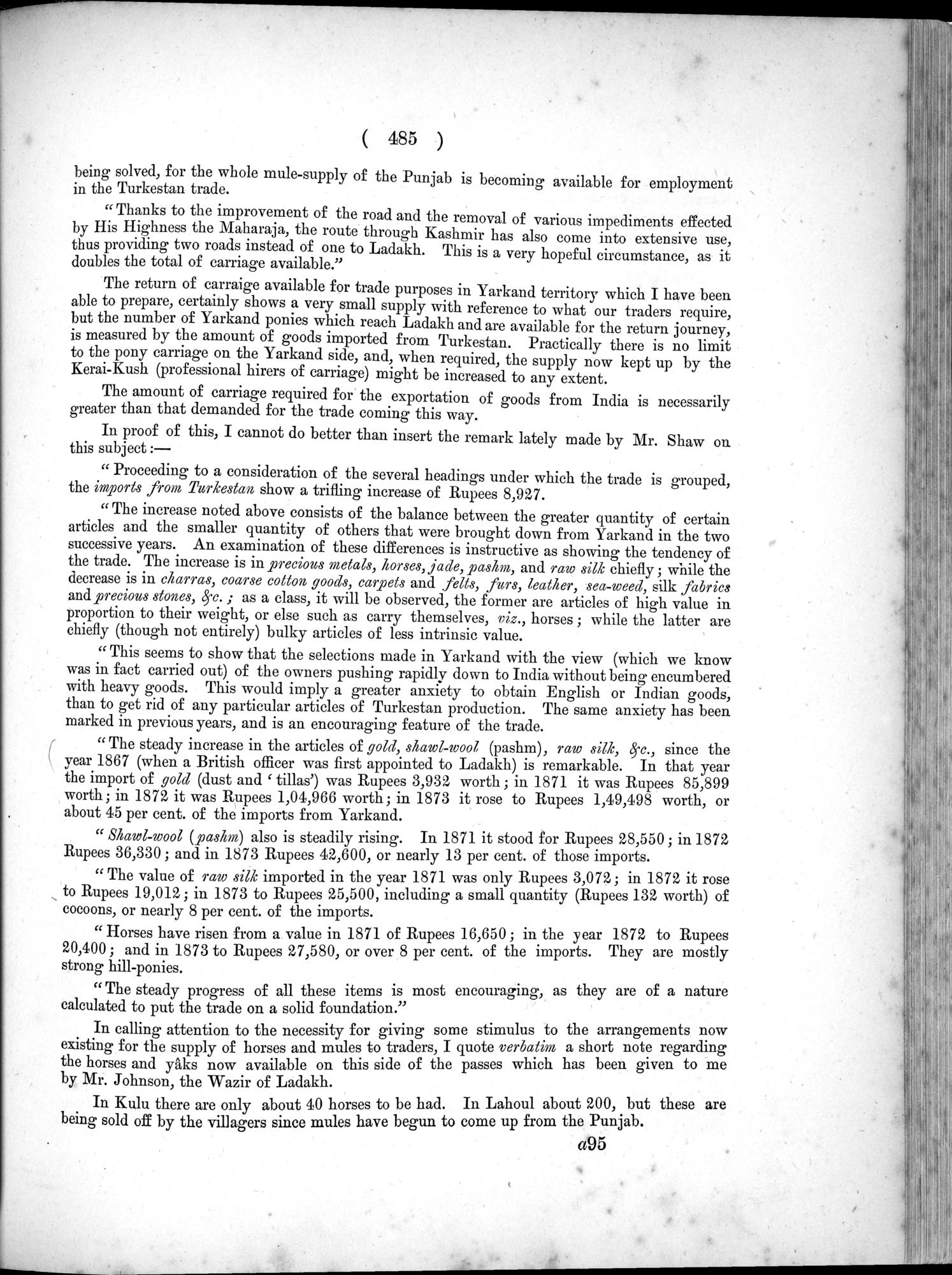 Report of a Mission to Yarkund in 1873 : vol.1 / Page 619 (Grayscale High Resolution Image)